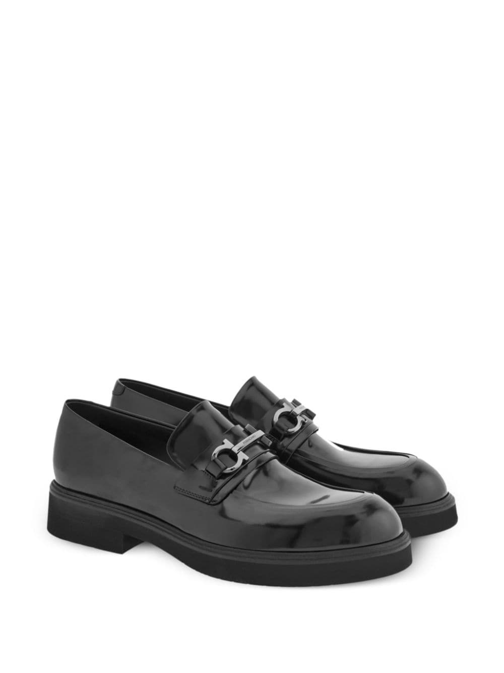 Gancini-ornament leather loafers - 2