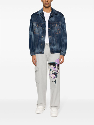 KidSuper face-embroidered straight-leg jeans outlook