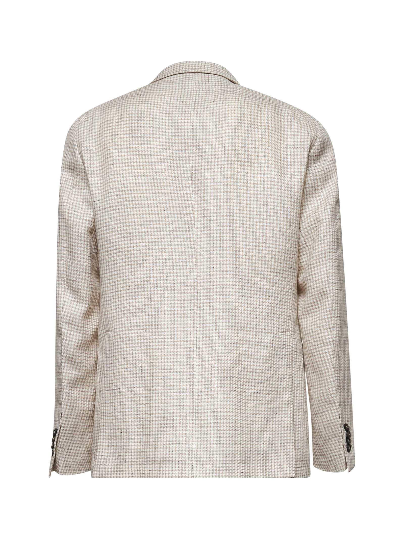 TAGLIATORE - Tagliatore Men Beige Houndstooth Montecarlo Blazer - 2
