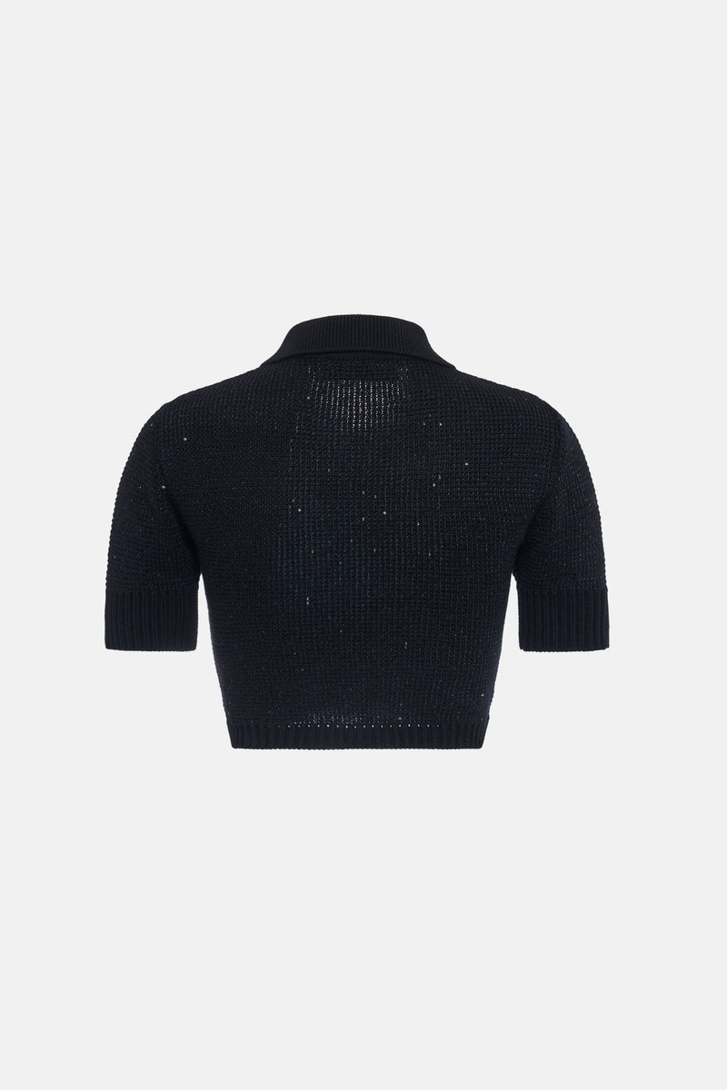 Alessandra Rich SEQUIN COTTON BLEND KNITTED JUMPER outlook