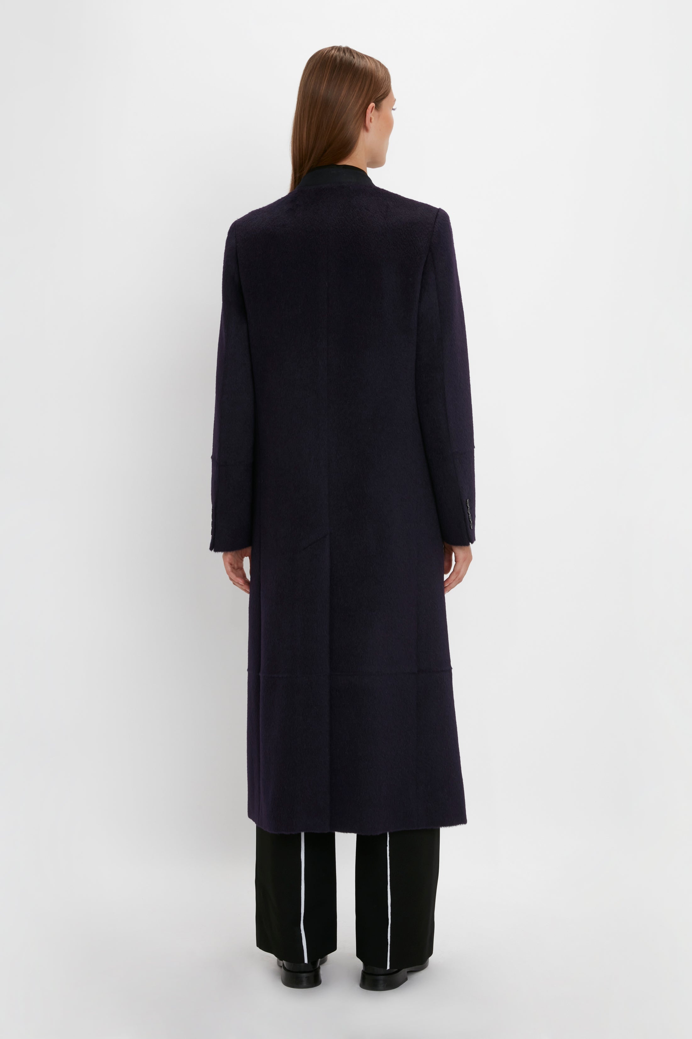 Wrap Front Coat In Blackberry - 5