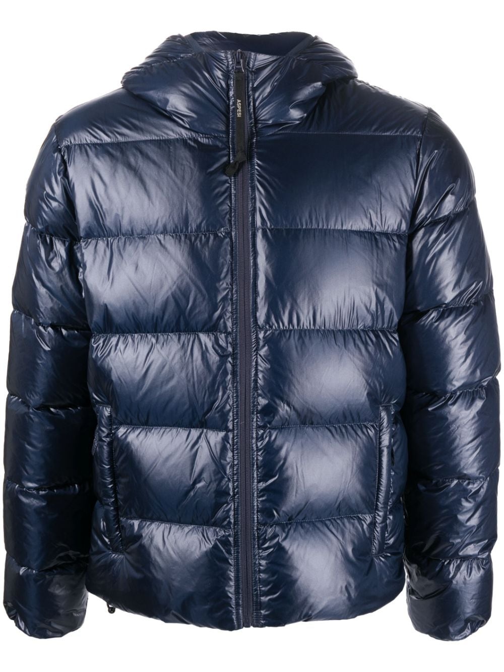 padded feather-down hooded jacket - 1