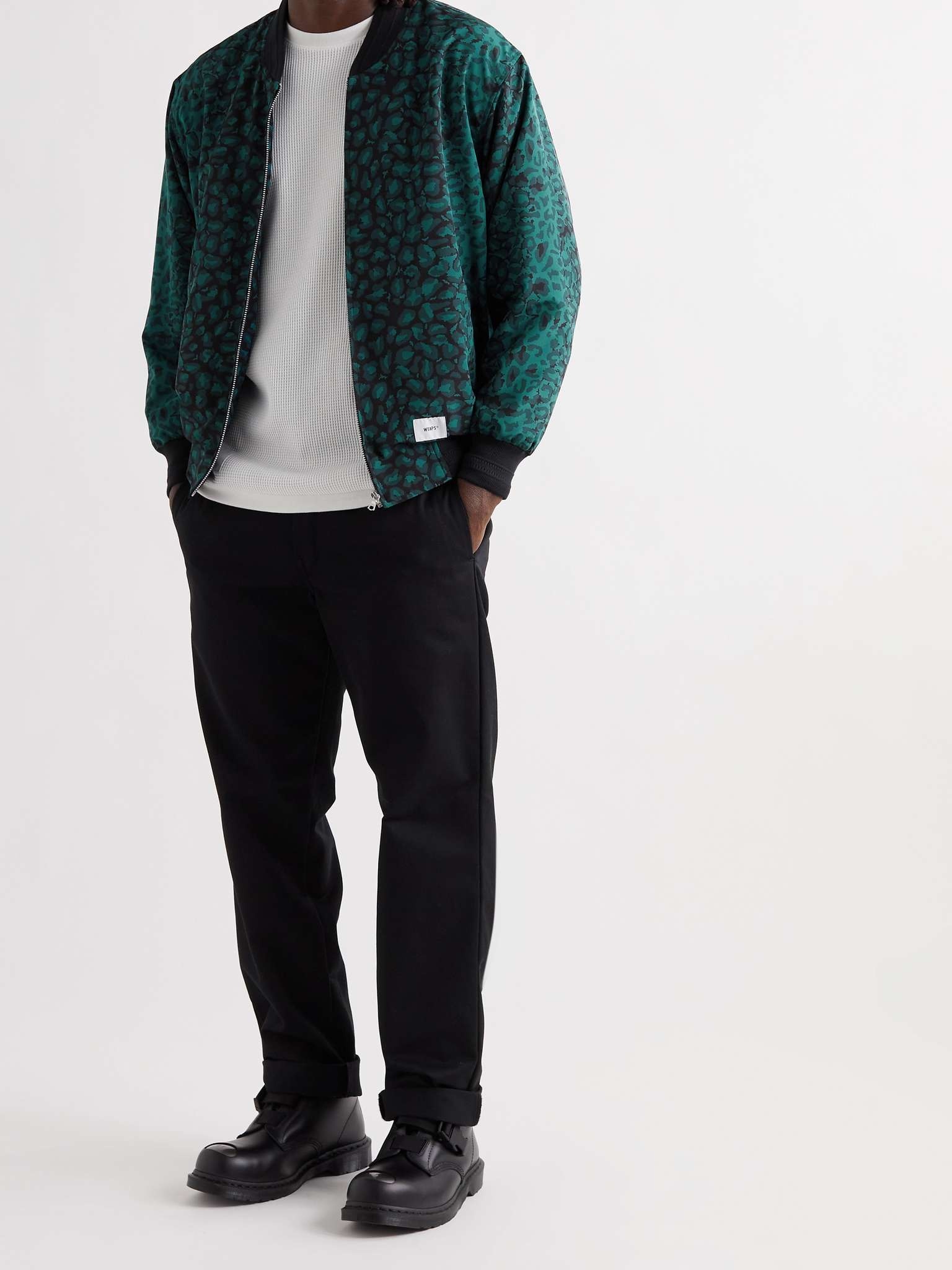 Leopard-Print Faille Bomber Jacket - 2