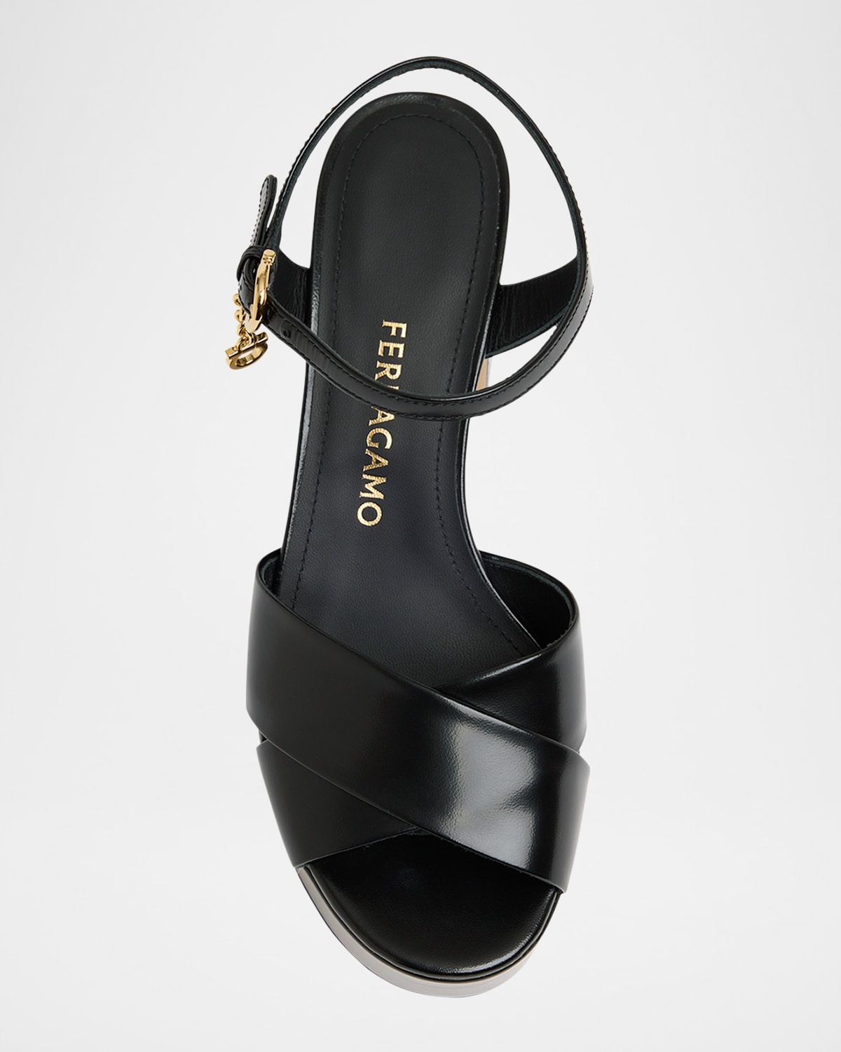 Savia Crisscross Gancini Charm Platform Sandals - 3
