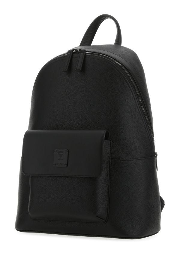 MCM Black Leather Stark Backpack - 2