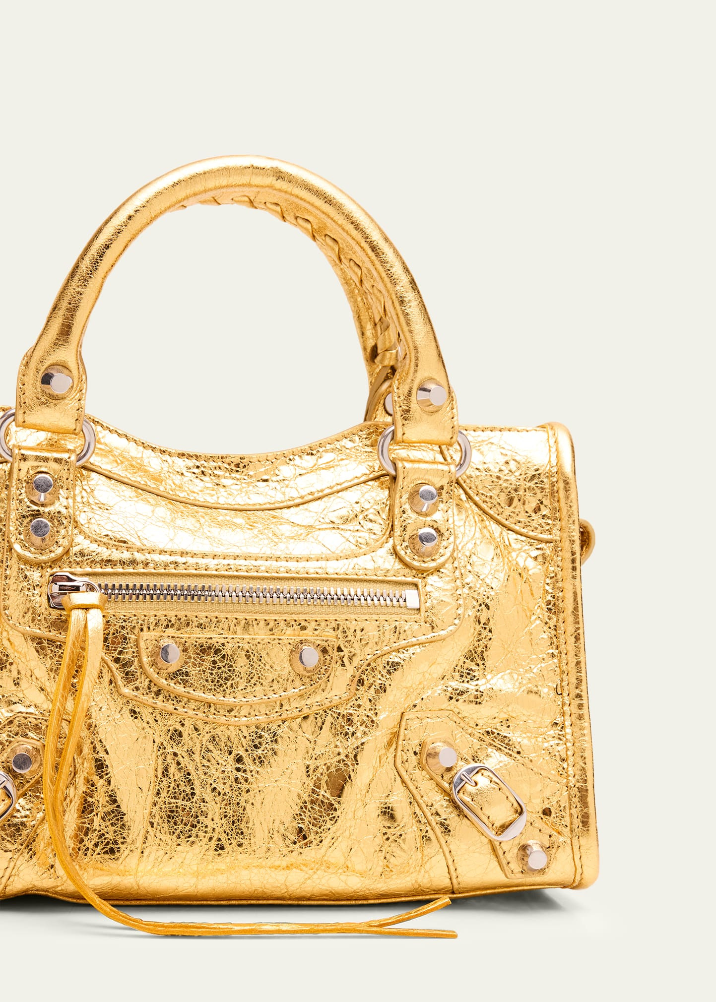 Le City Mini Metallic Leather Top-Handle Bag - 5