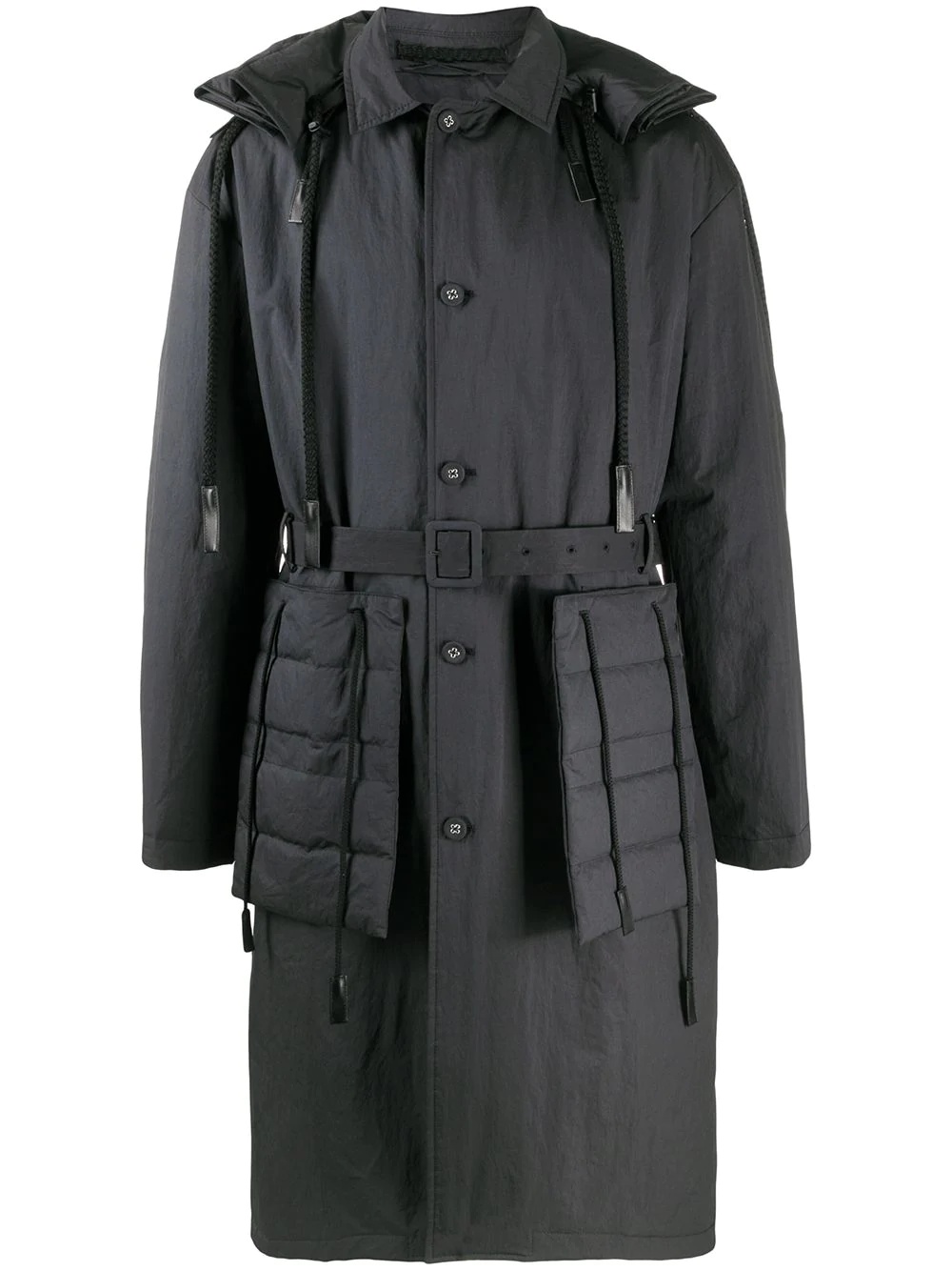 Fold belted padded coat - 1