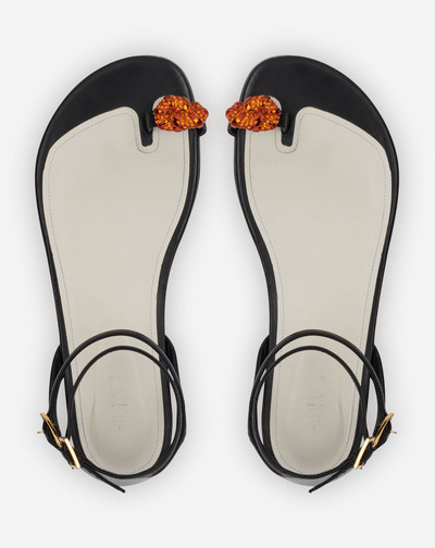 Lanvin FLAT LEATHER SWING SANDALS WITH MELODIE JEWEL outlook