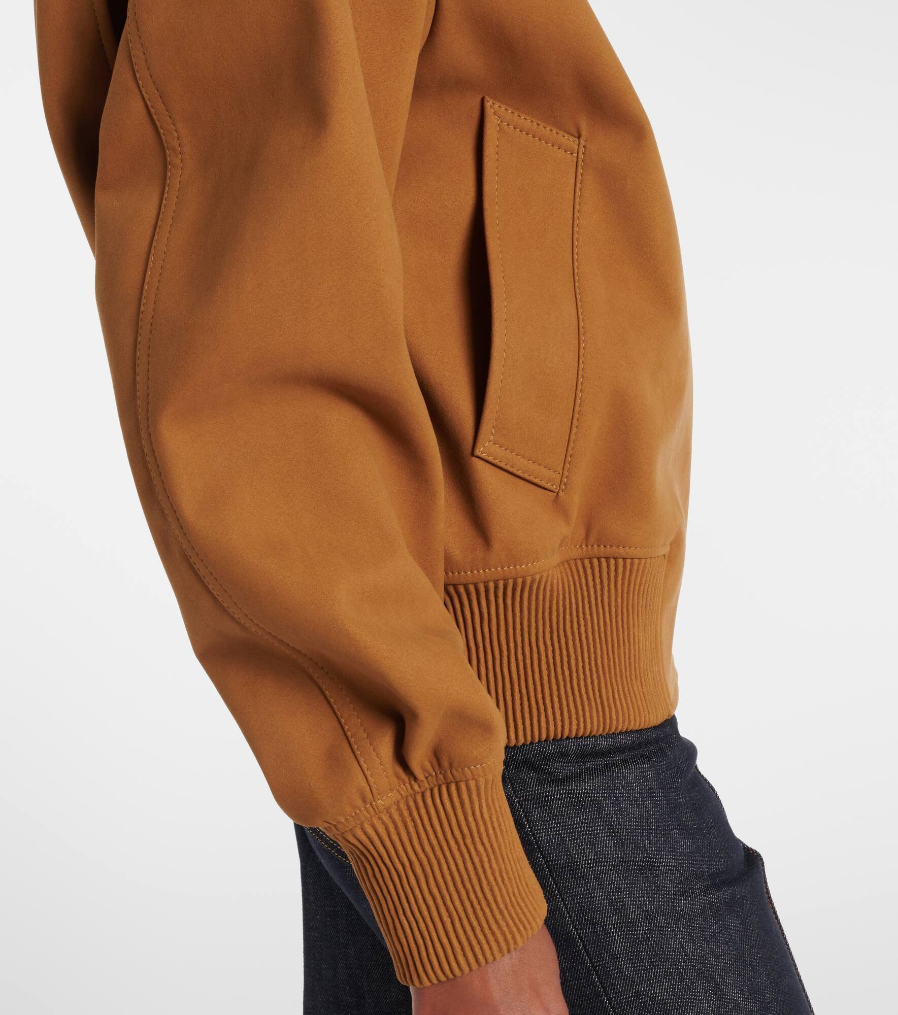 Oversized faux suede blouson - 5
