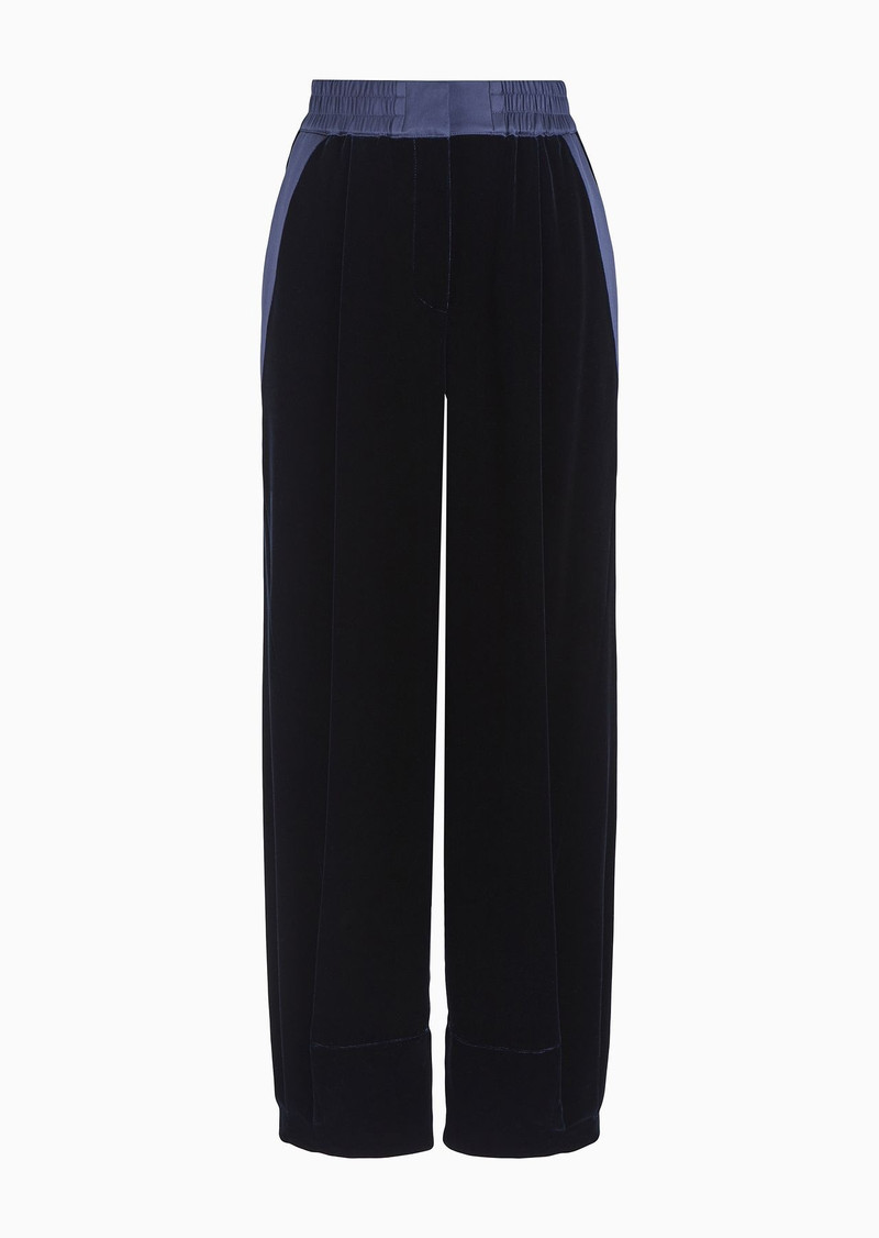 Straight-cut velvet trousers 1