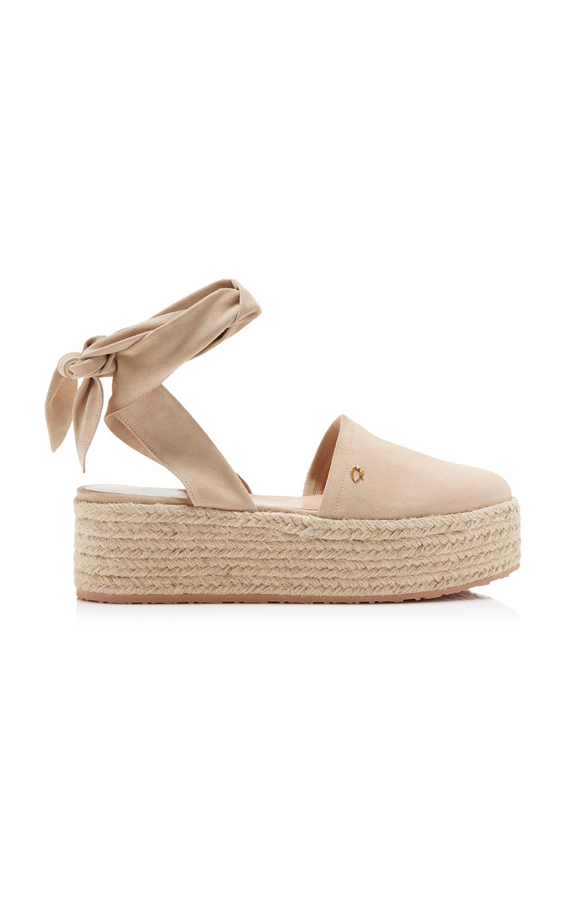 Velour Platform Espadrilles neutral 1