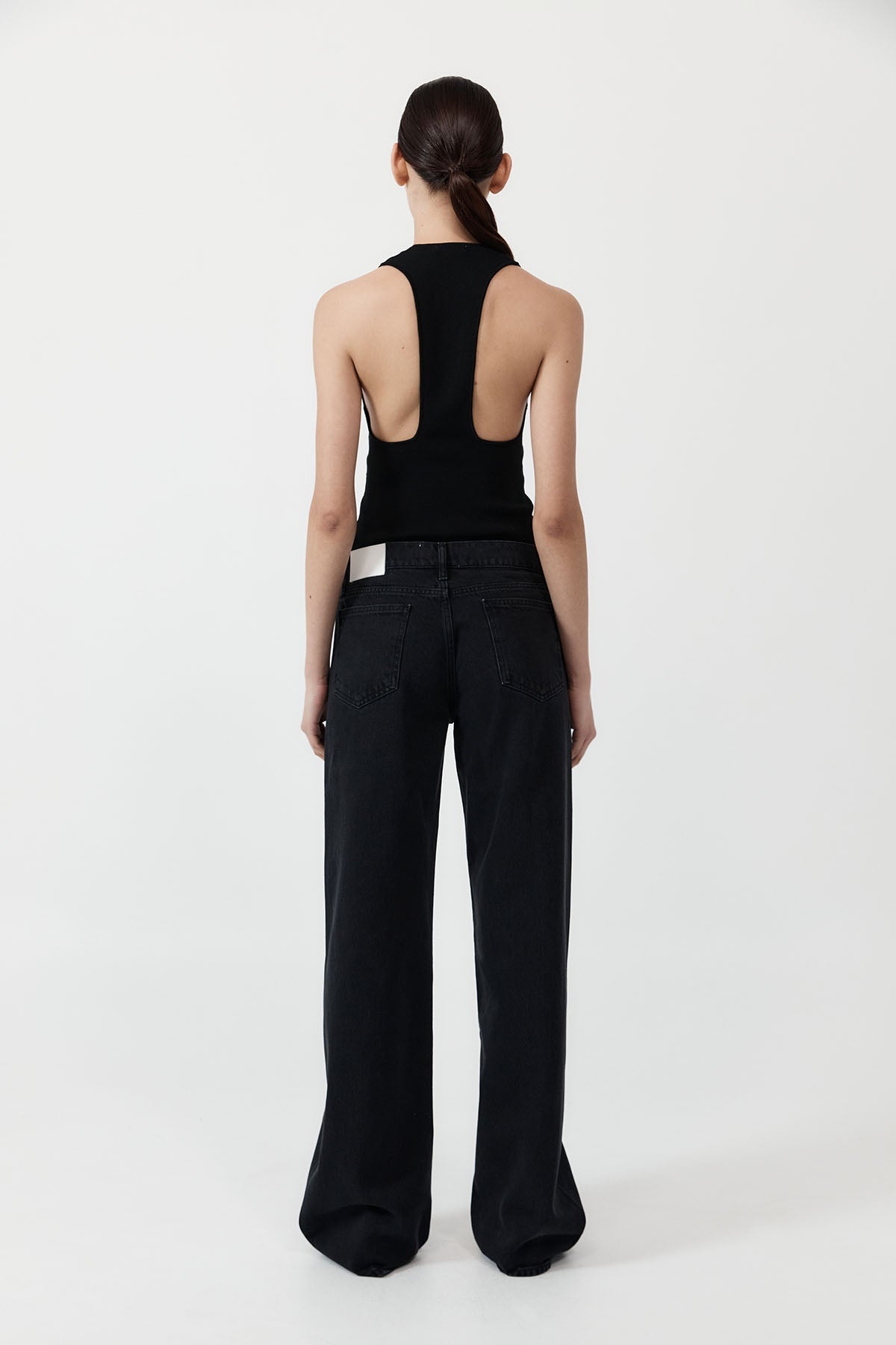 Low Rise Jeans - Washed Black - 4