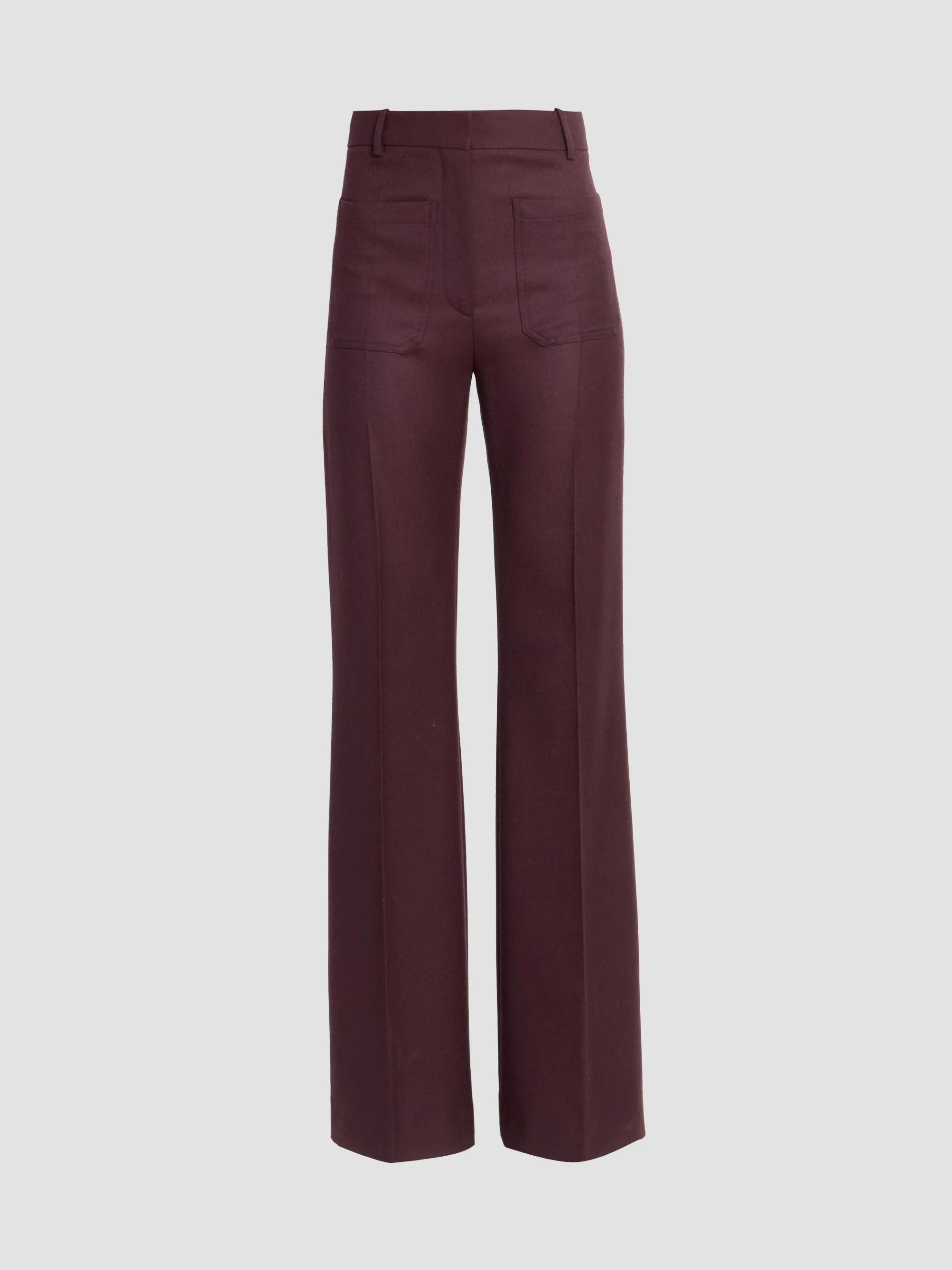 Women's Alina Wide-Leg High-Rise Wool Trousers - Acai - 1