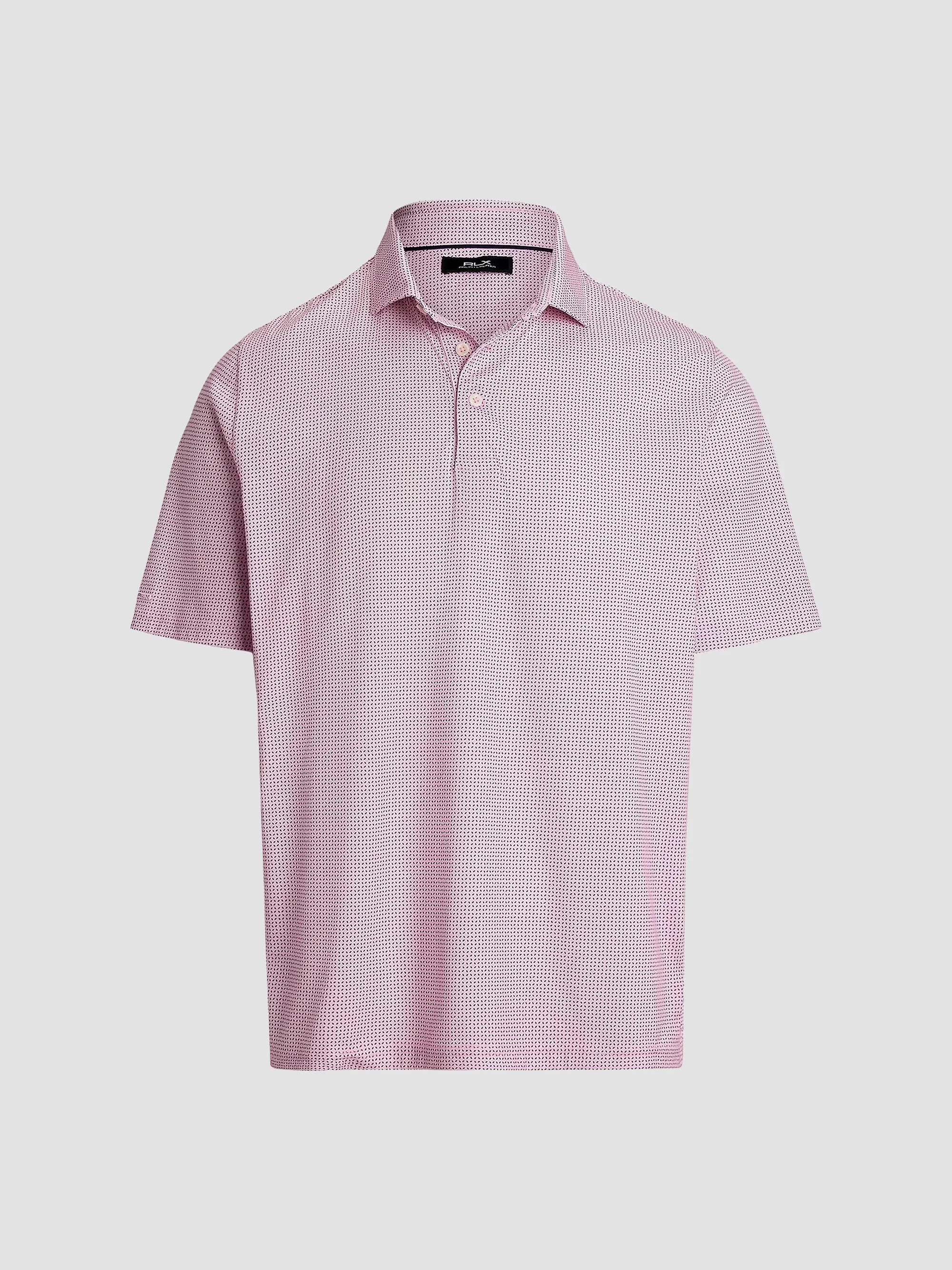 Men's Luxury Perforated Polo Shirt - Carmel Pink Petal Boxes - 1