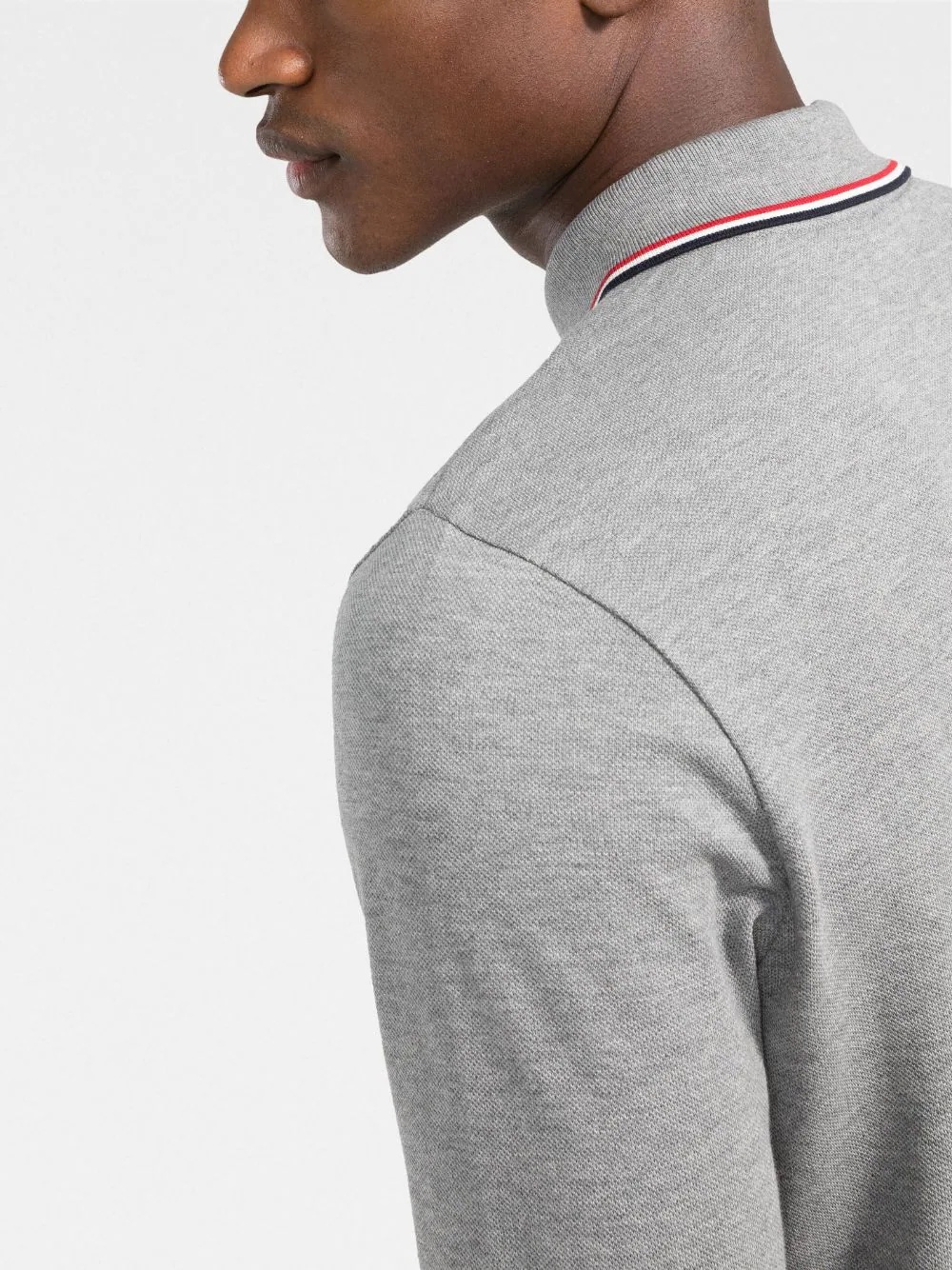 logo patch stripe detail polo shirt - 5