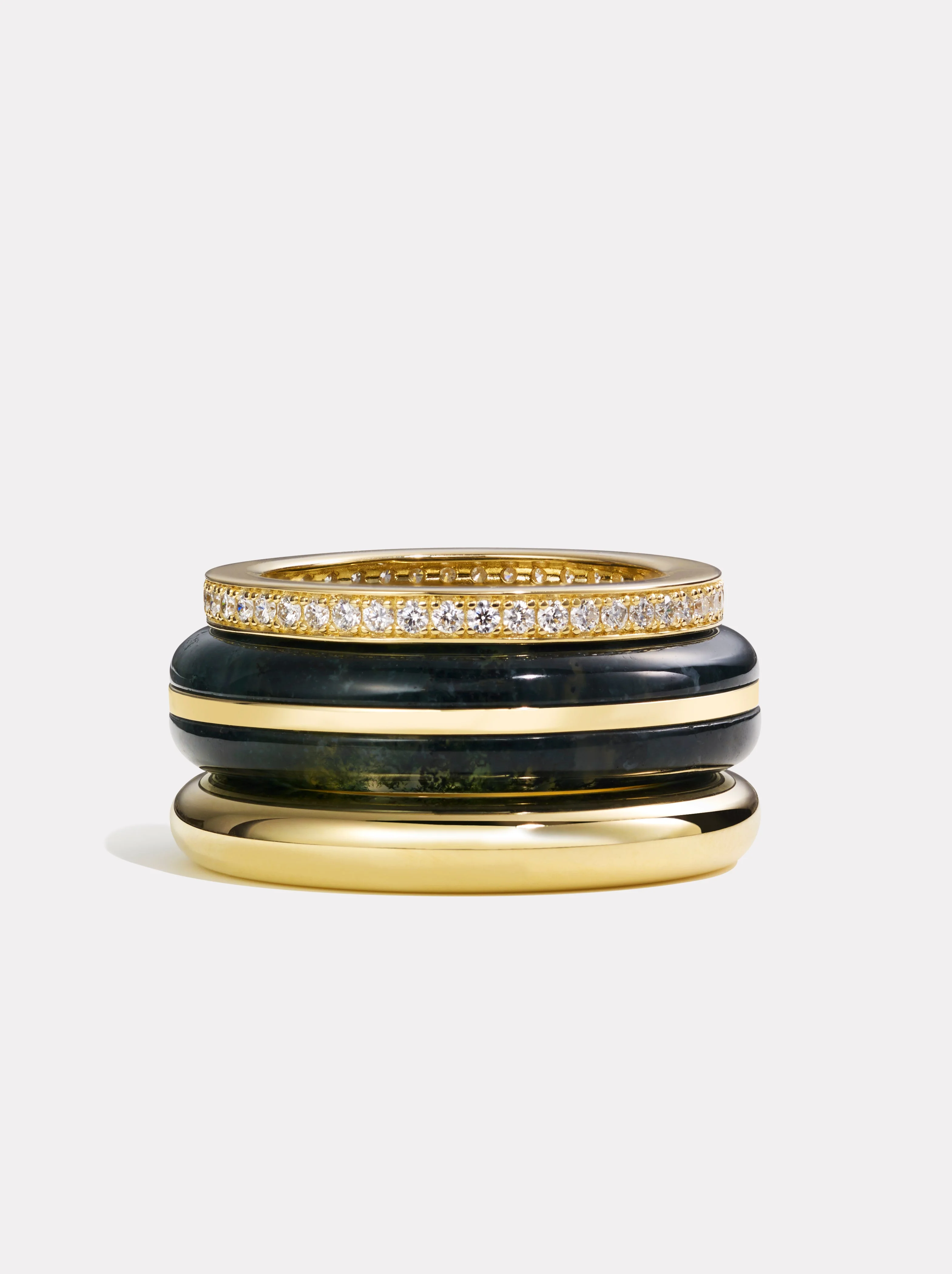 Stack_Classic Ring Stack | Moss Agate - 1
