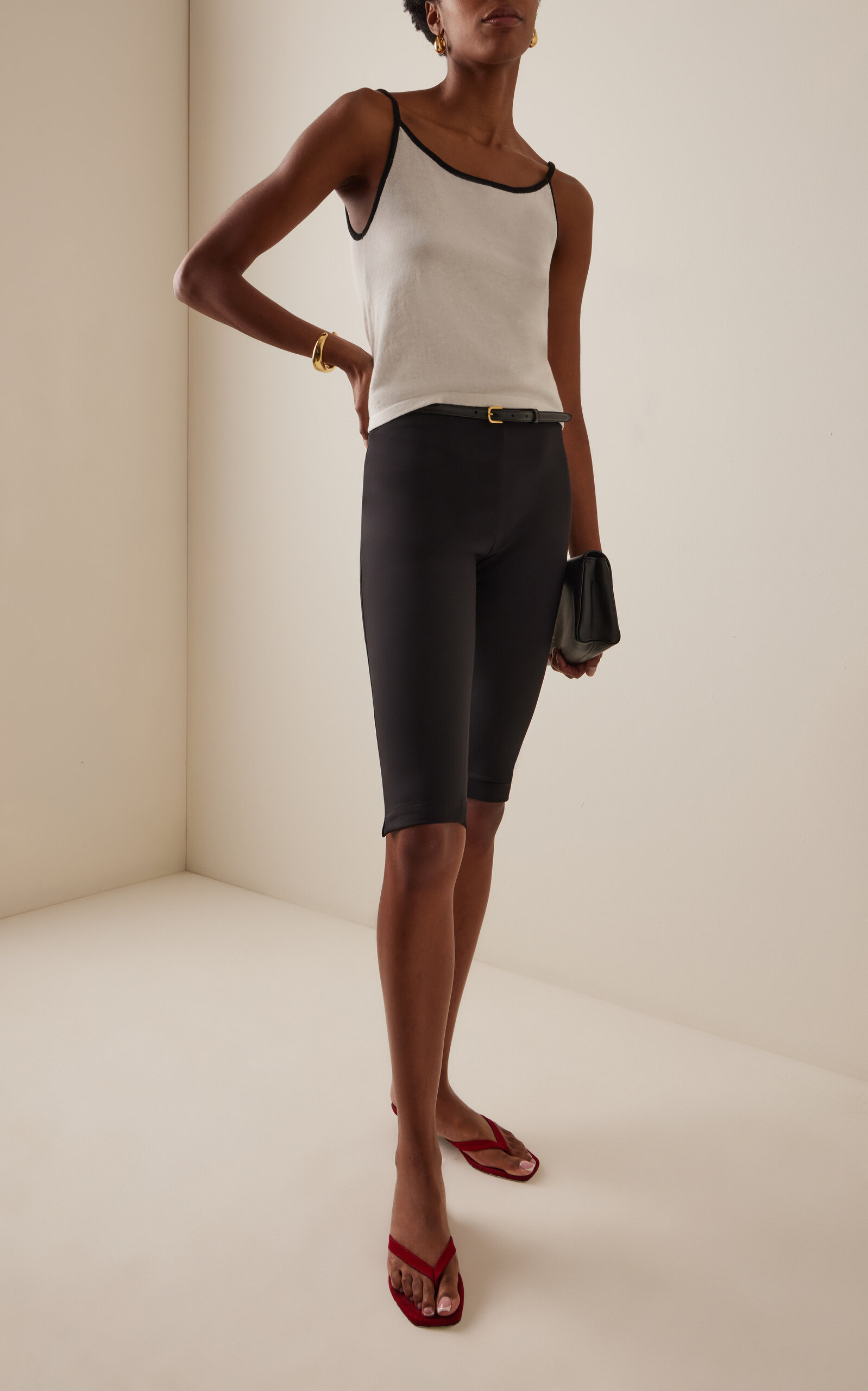 Veya Cashmere-Cotton Top black/white - 2