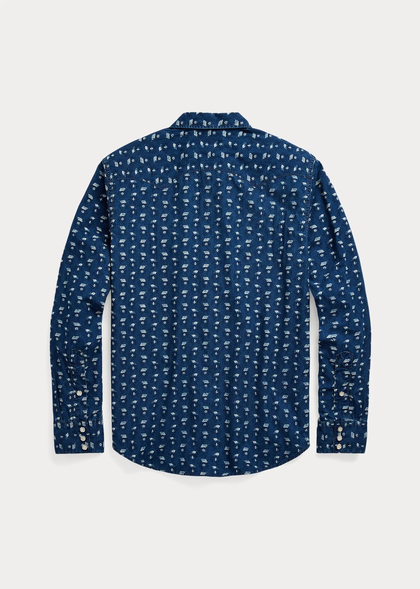 Slim Fit Indigo Print Western Shirt - 2