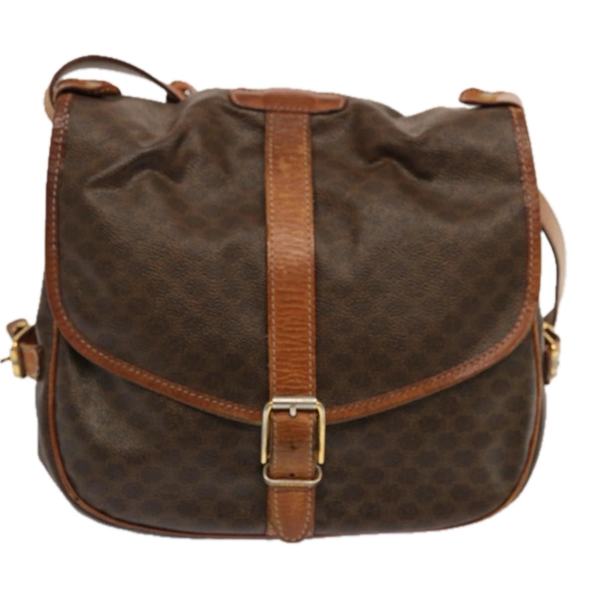CELINE Macadam Canvas Shoulder Bag Pvc Brown - 2