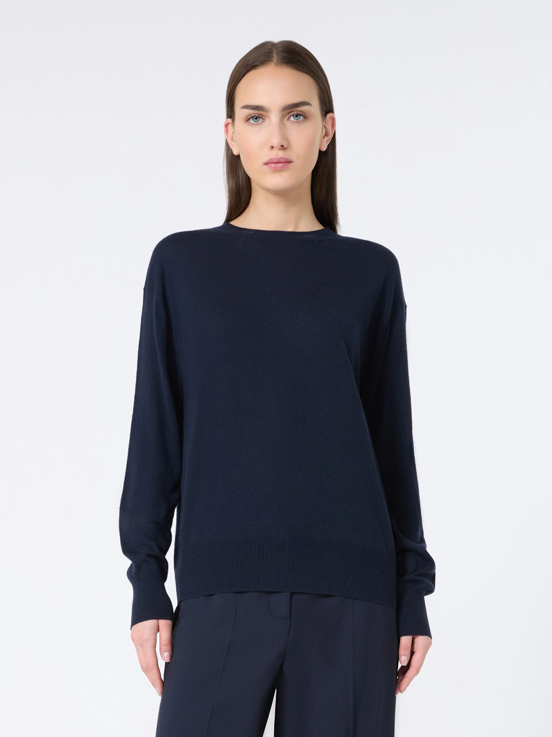 VENTO Wool and cashmere basic sweater - NAVY 3