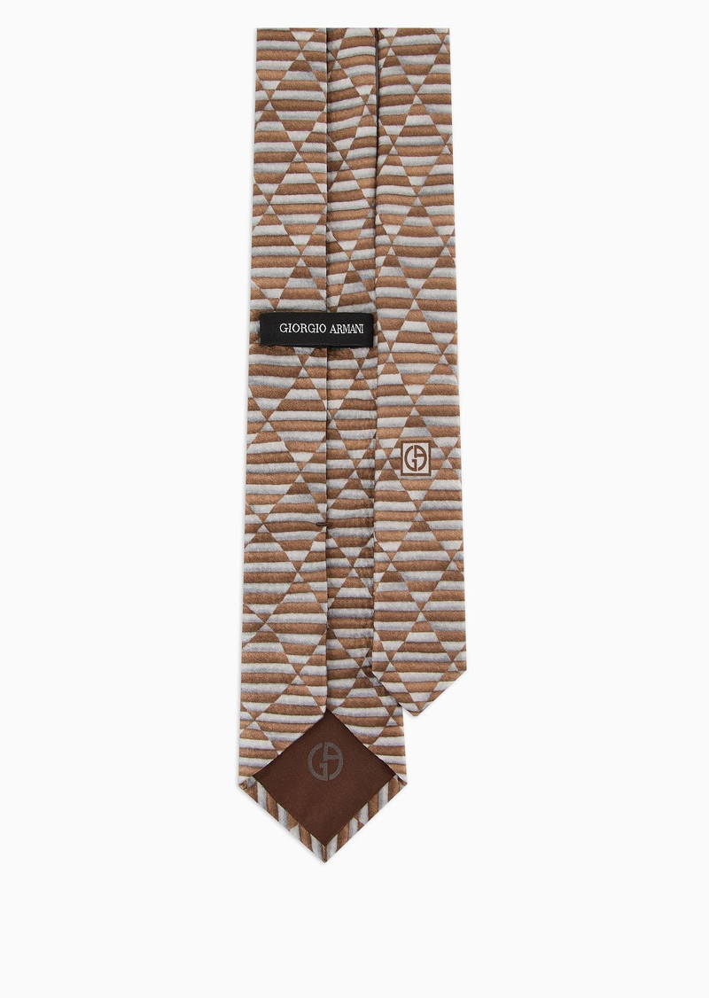 GIORGIO ARMANI Silk tie with geometric print outlook