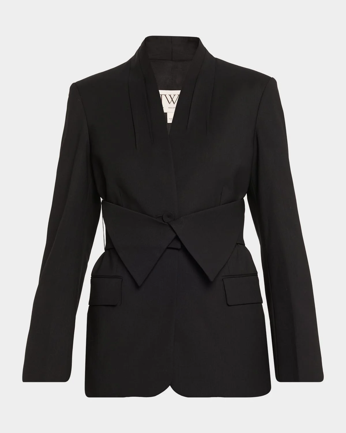 After Five Collarless Wool Suiting Blazer - 1