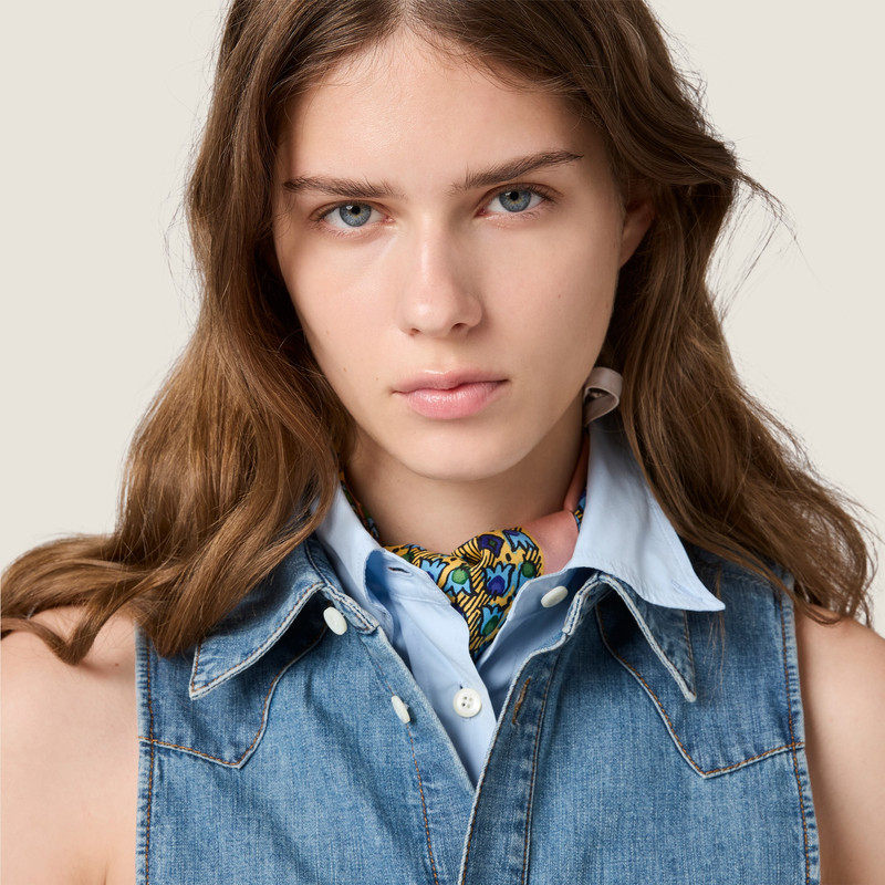 Cropped chambray tie shirt 5