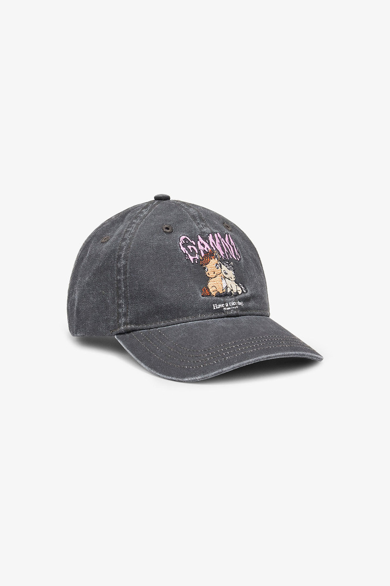 GREY WASHED COTTON CANVAS CAP 1