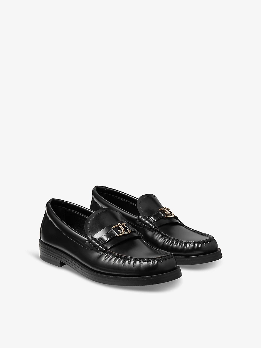 Addie logo-plaque leather loafers - 3