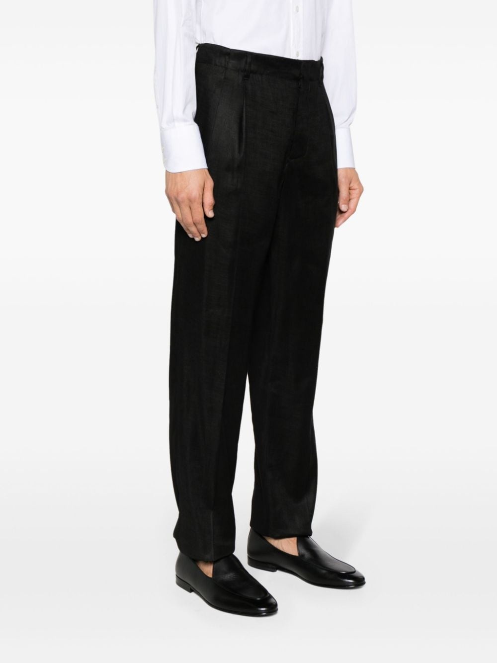 tapered-leg twill trousers - 3