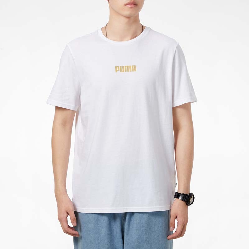 PUMA Alphabet Printing Casual Sports Short Sleeve White 847651-02 - 3