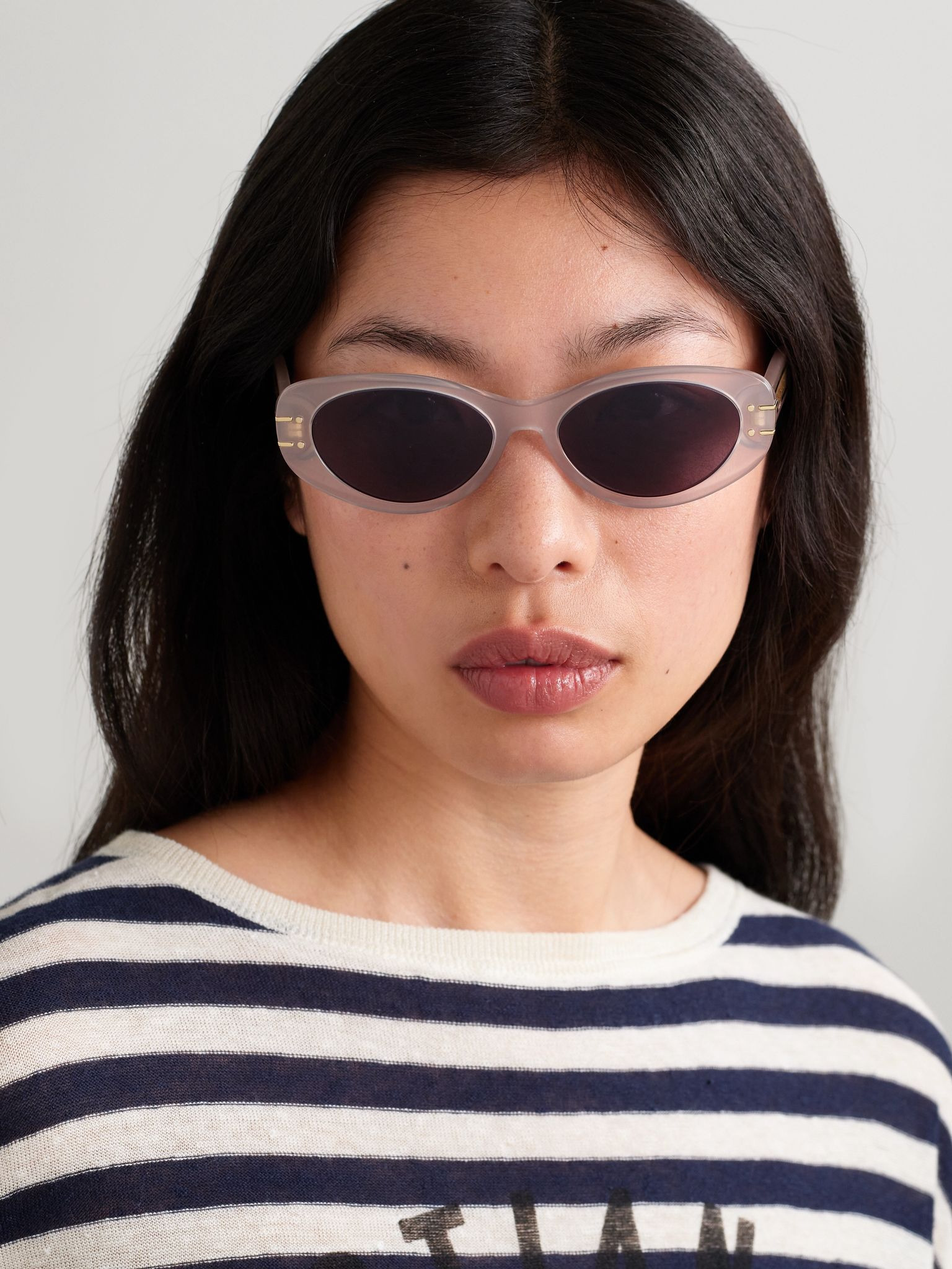 DiorSignature B8U oval-frame acetate sunglasses Beige - 2