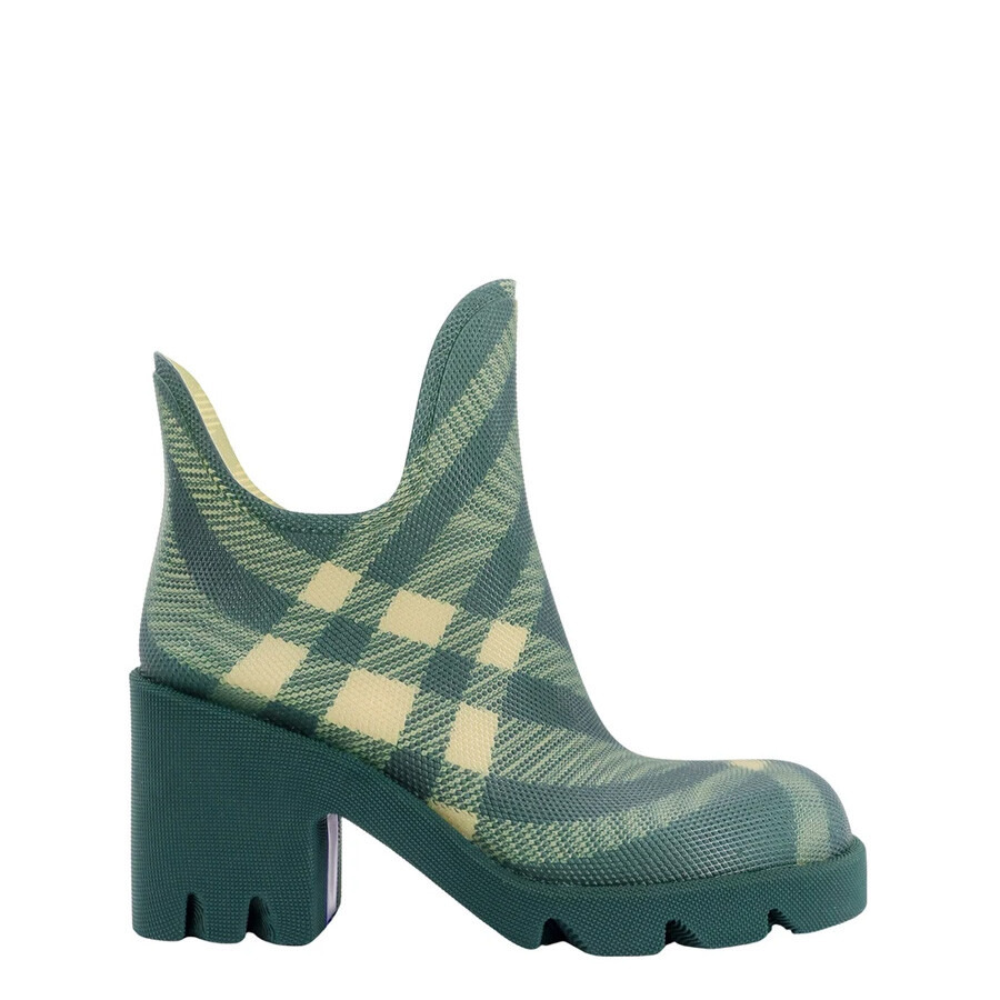 Burberry Check Rubber Marsh Heel Boots - 1