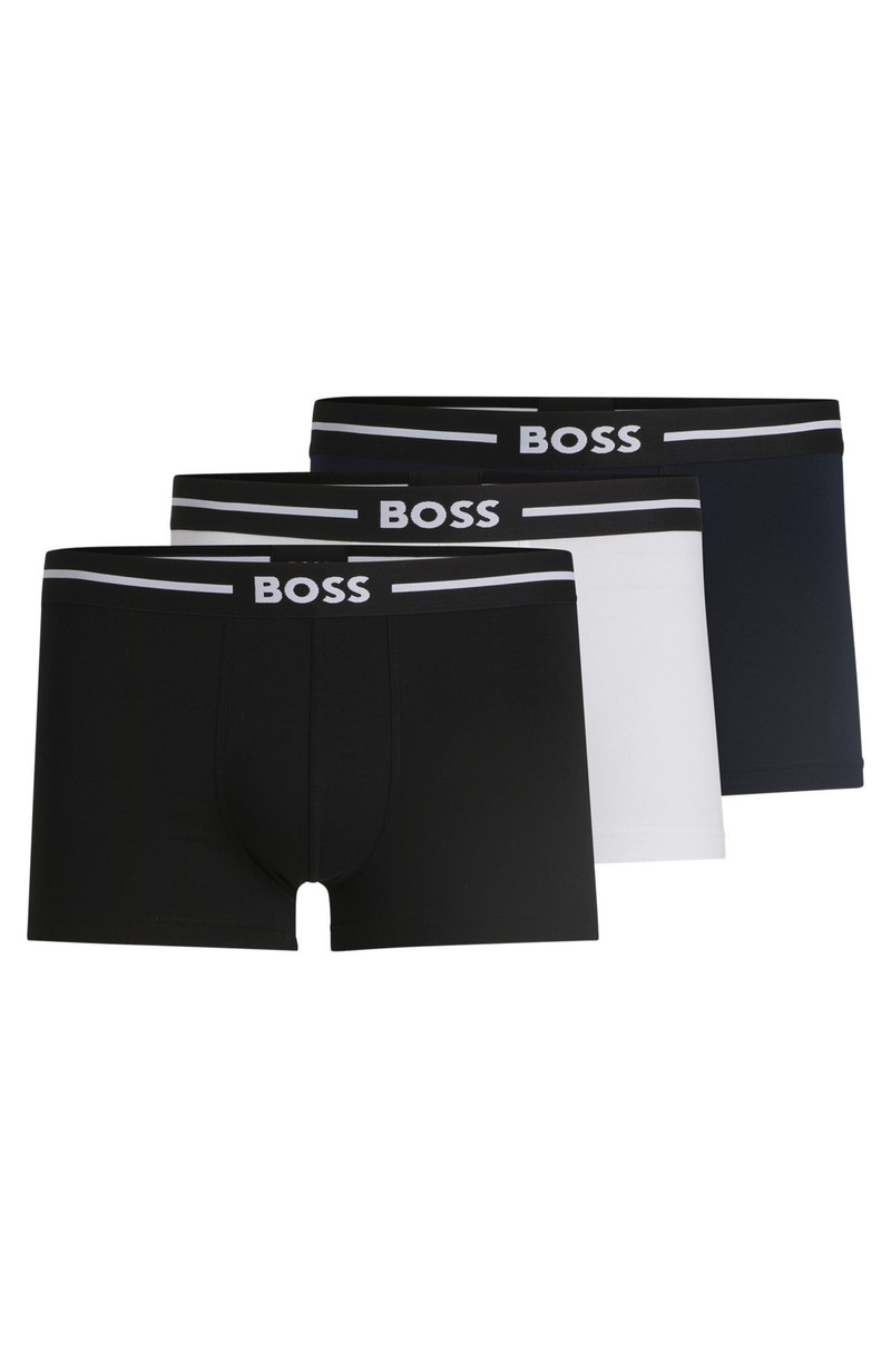 THREE-PACK OF STRETCH-COTTON TRUNKS WITH LOGO WAISTBANDS 1