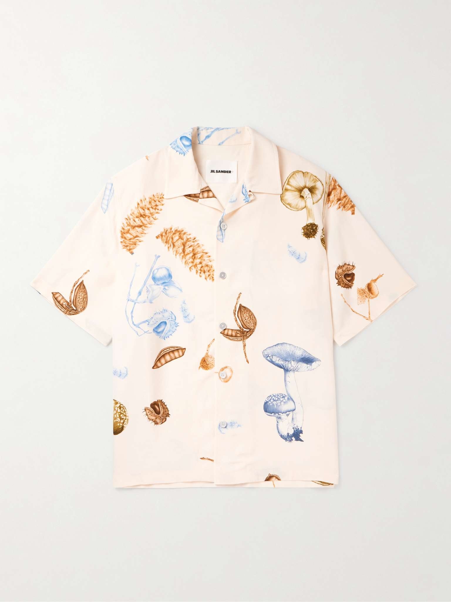 Convertible-Collar Printed Woven Shirt - 1