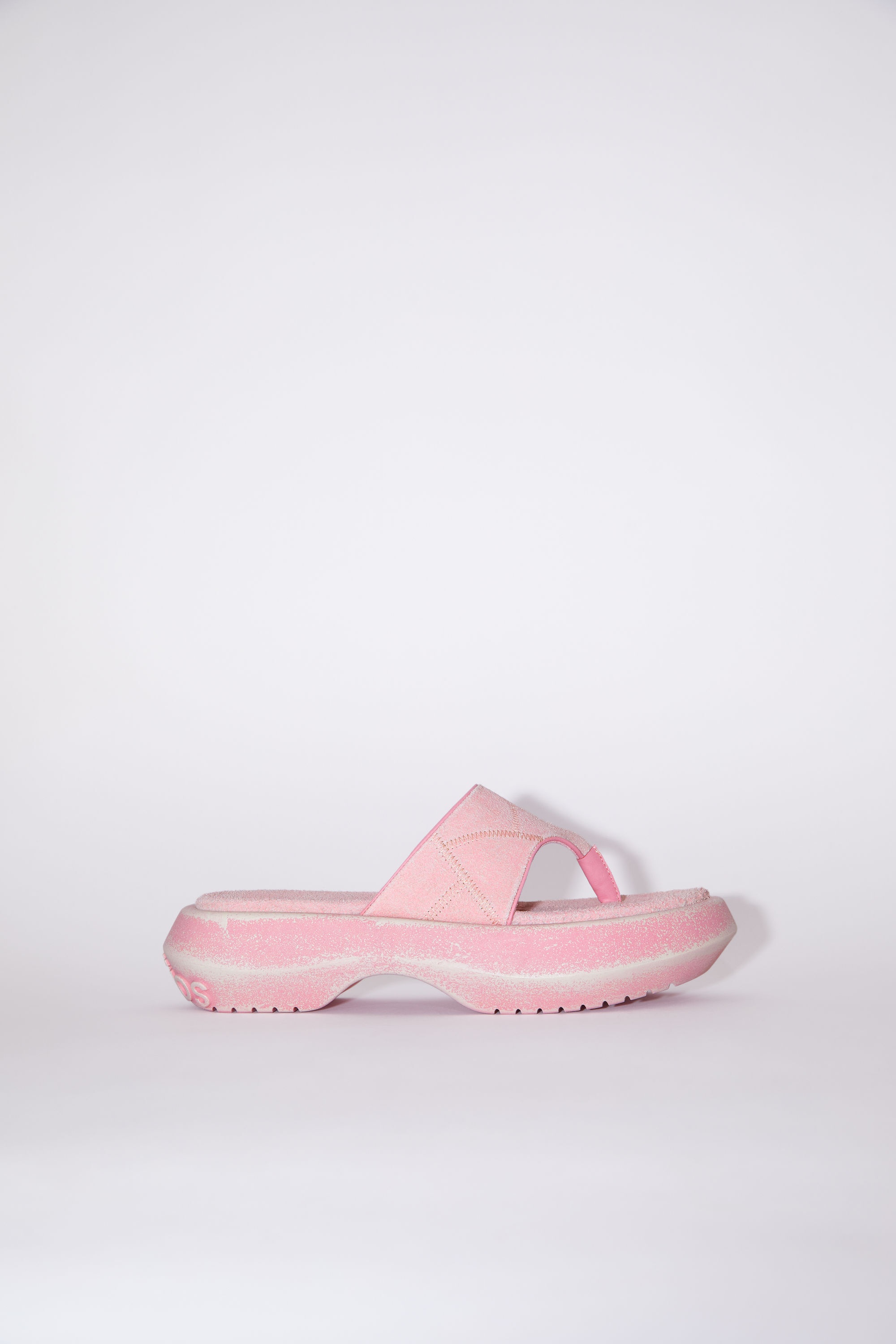 Reversed leather sandals - Blush pink - 1