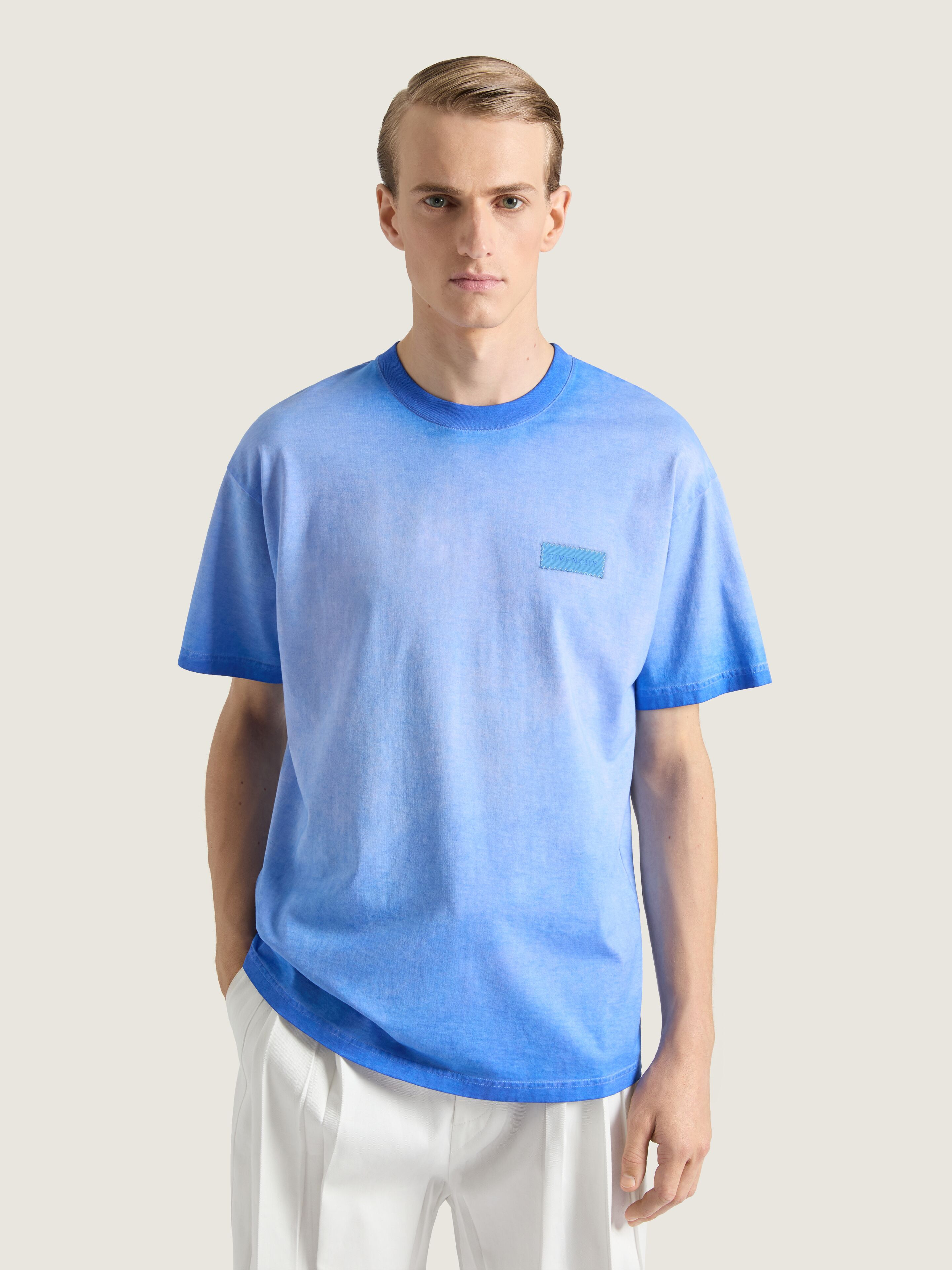 T-SHIRT IN COTTON WITH GIVENCHY PATCH - 2
