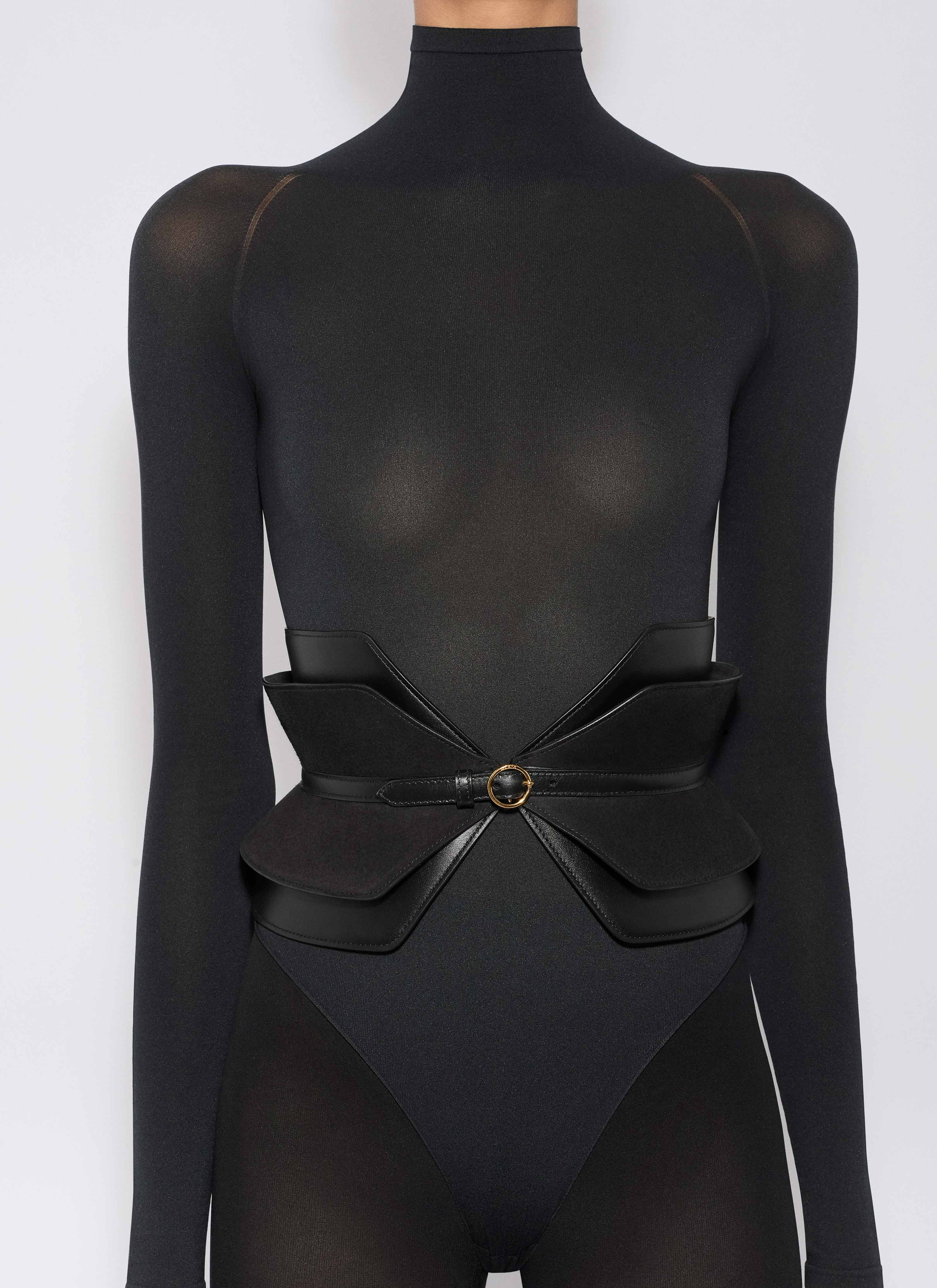 DOUBLE BUSTIER BELT IN CALFSKIN AND GOATSKIN - 2