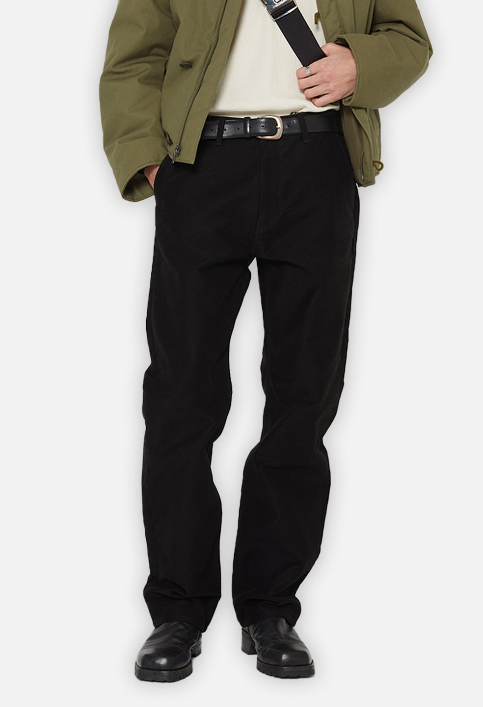 HIGH RISE STRAIGHT MOLESKIN PANT - 3