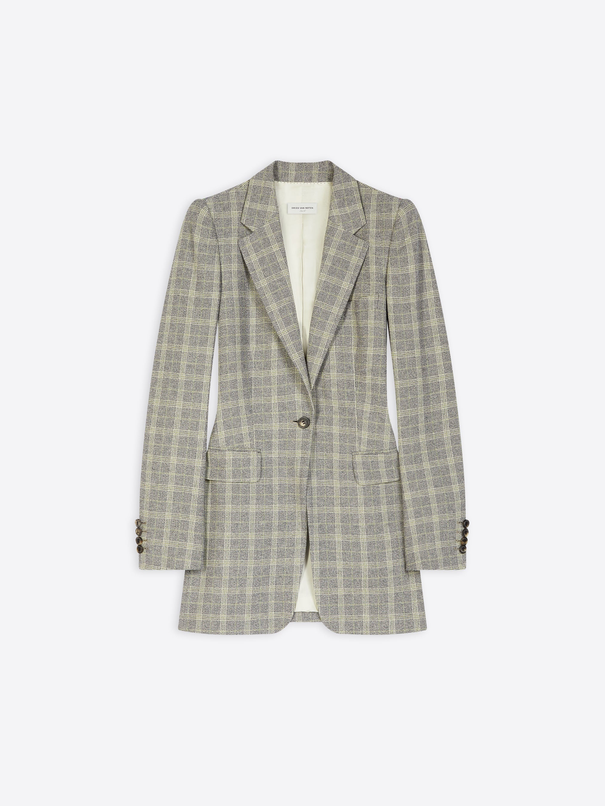 CHECKED FITTED BLAZER - 1