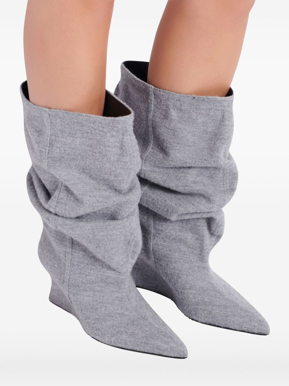 75mm slouchy wedge ankle boots - 5