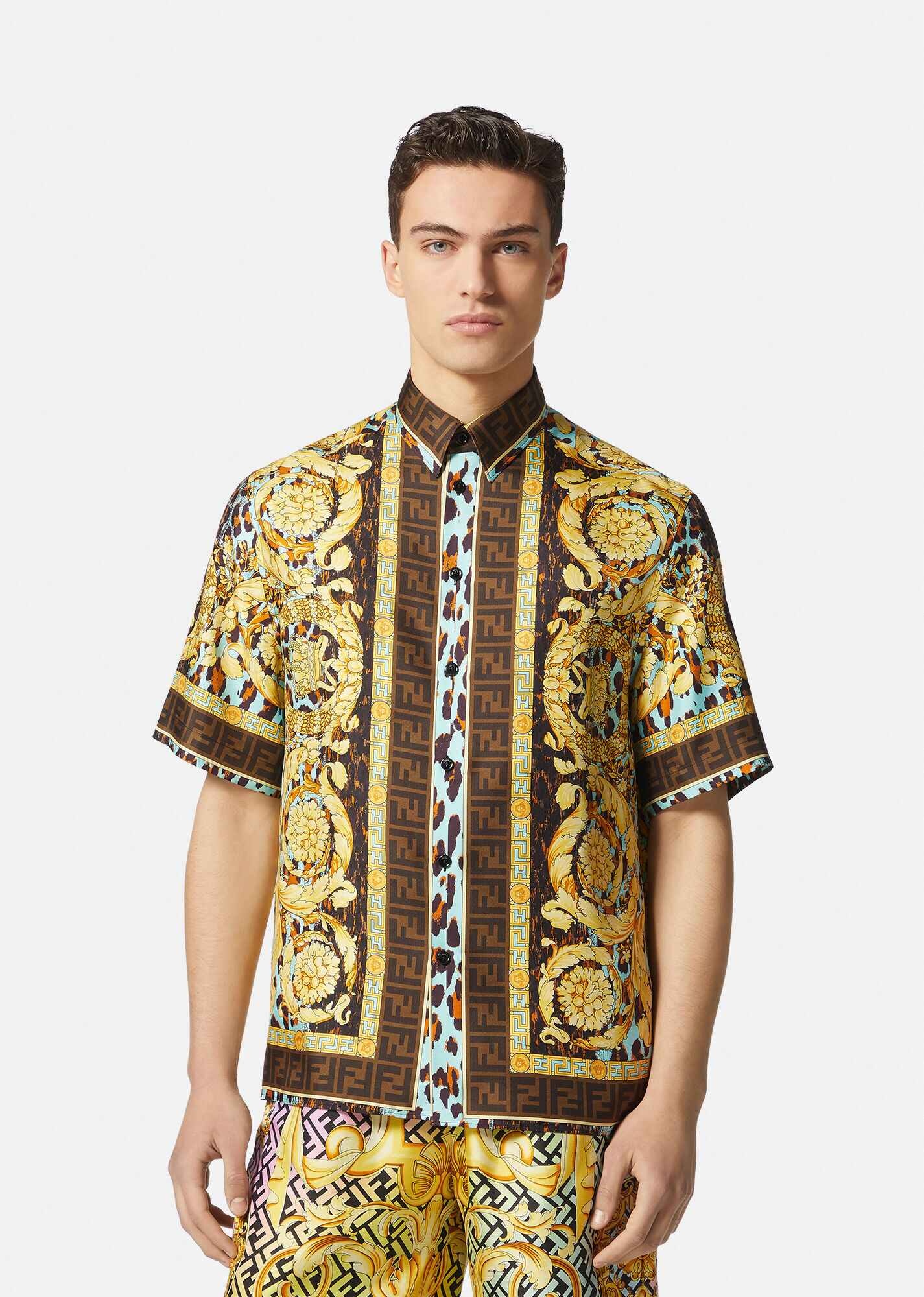Fendace Gold Baroque Silk Shirt - 3