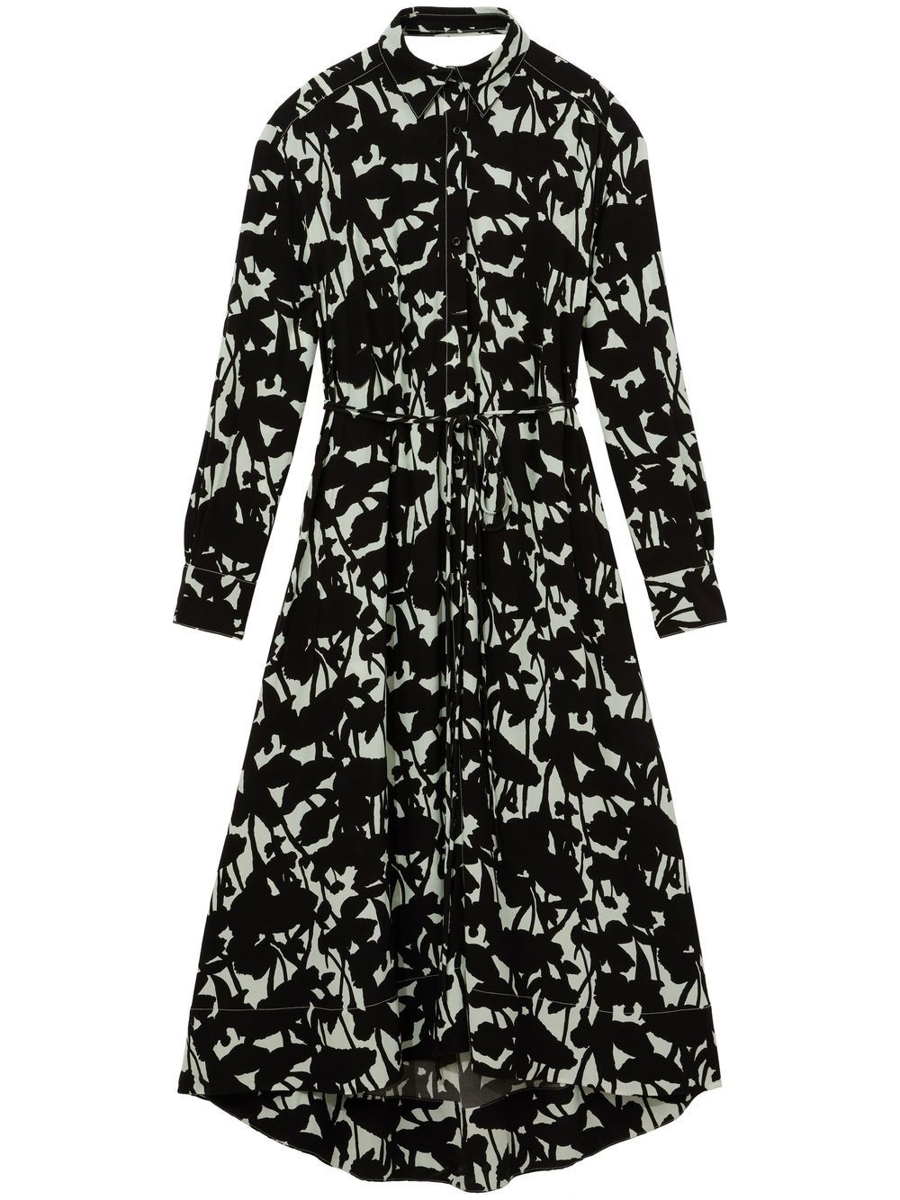 long-sleeve shirt dress - 1