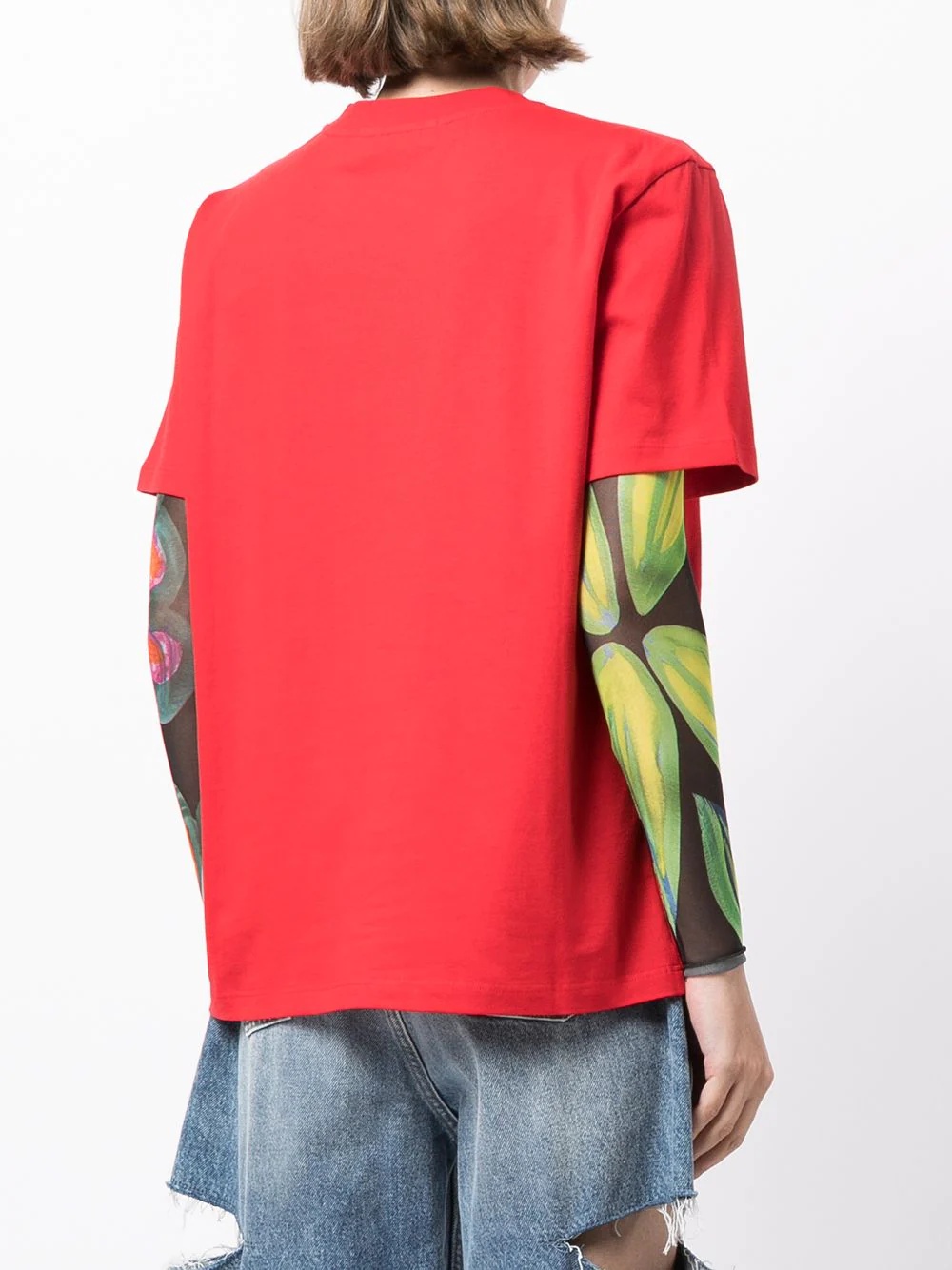 chest-logo crew neck T-shirt - 4