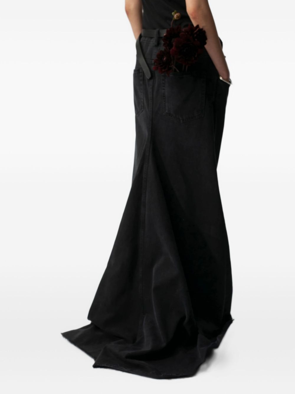Goele high-waisted denim maxi skirt - 2