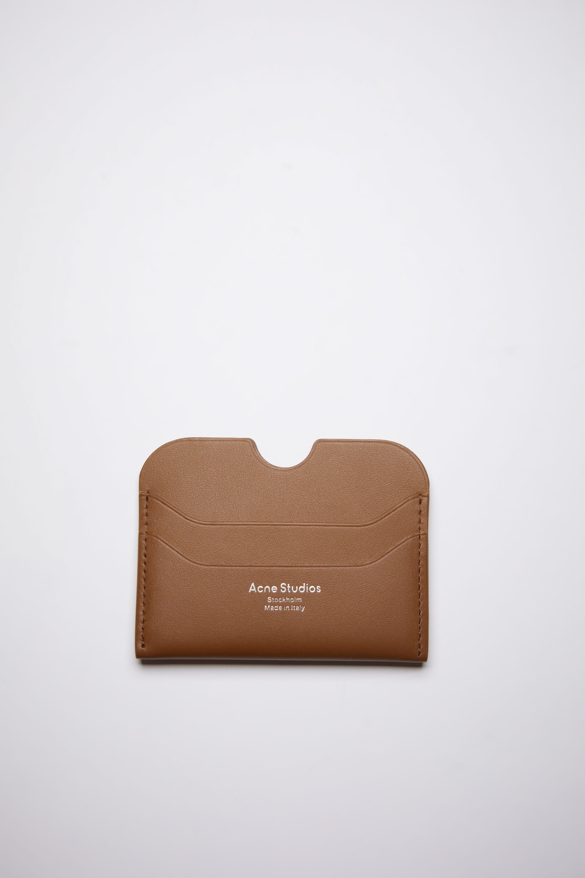 Leather card holder - Camel brown - 1