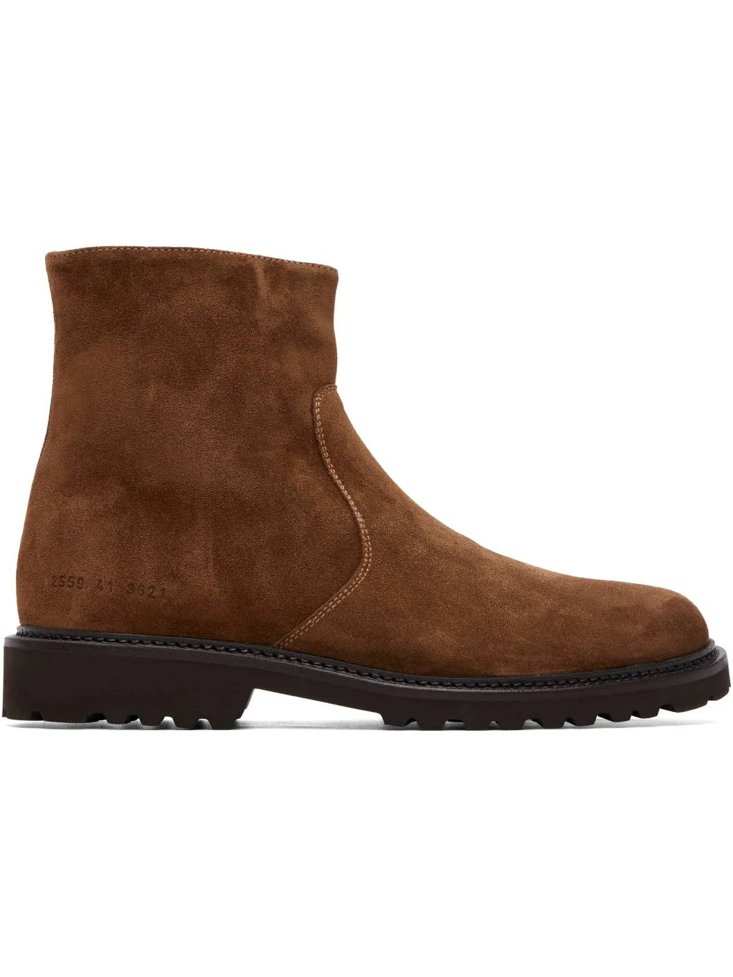 Brown Suede Piuma Zipper Boots - 1