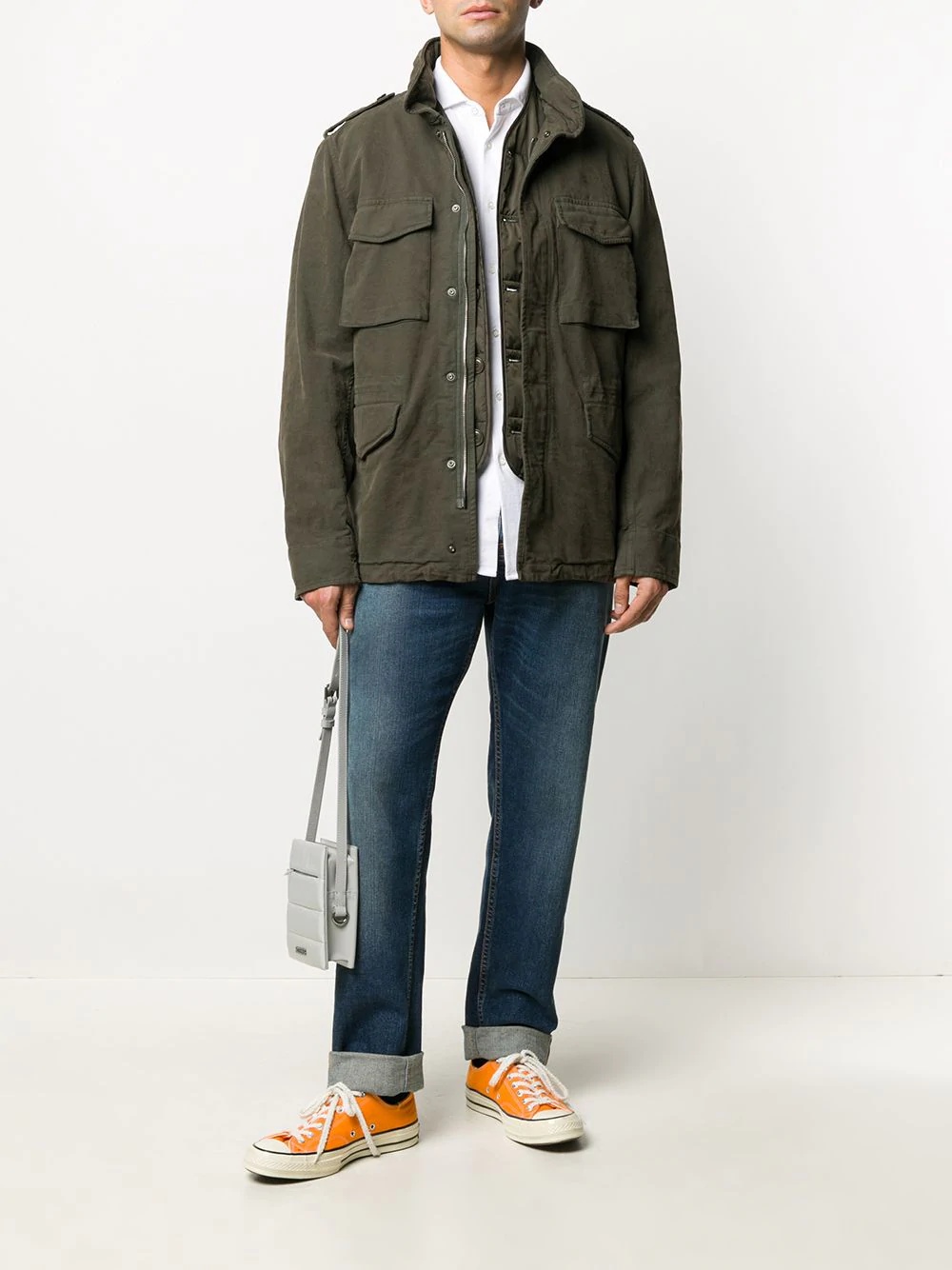 cutaway-collar pocket shirt - 2