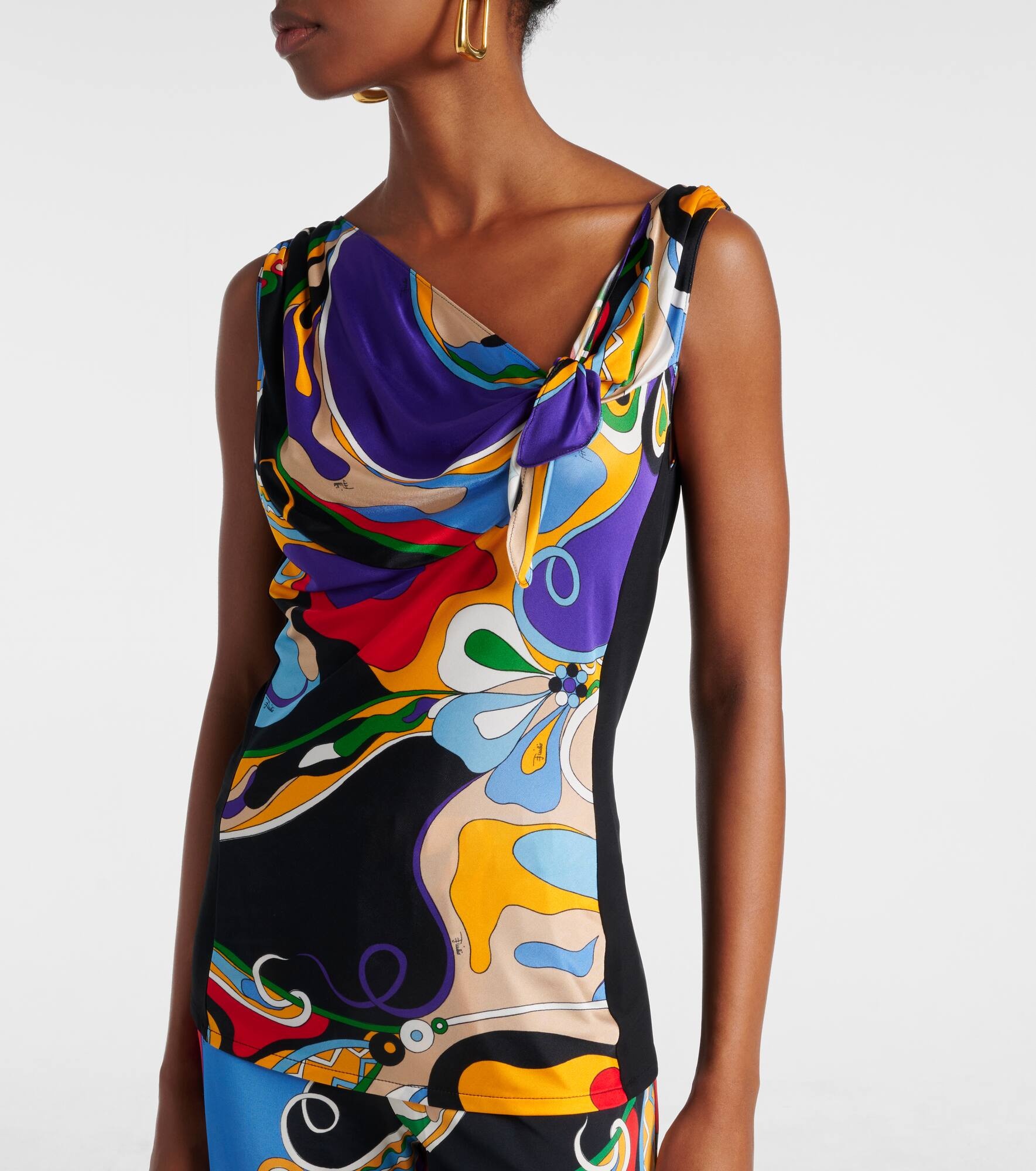 Orchidee tie-neck top - 5
