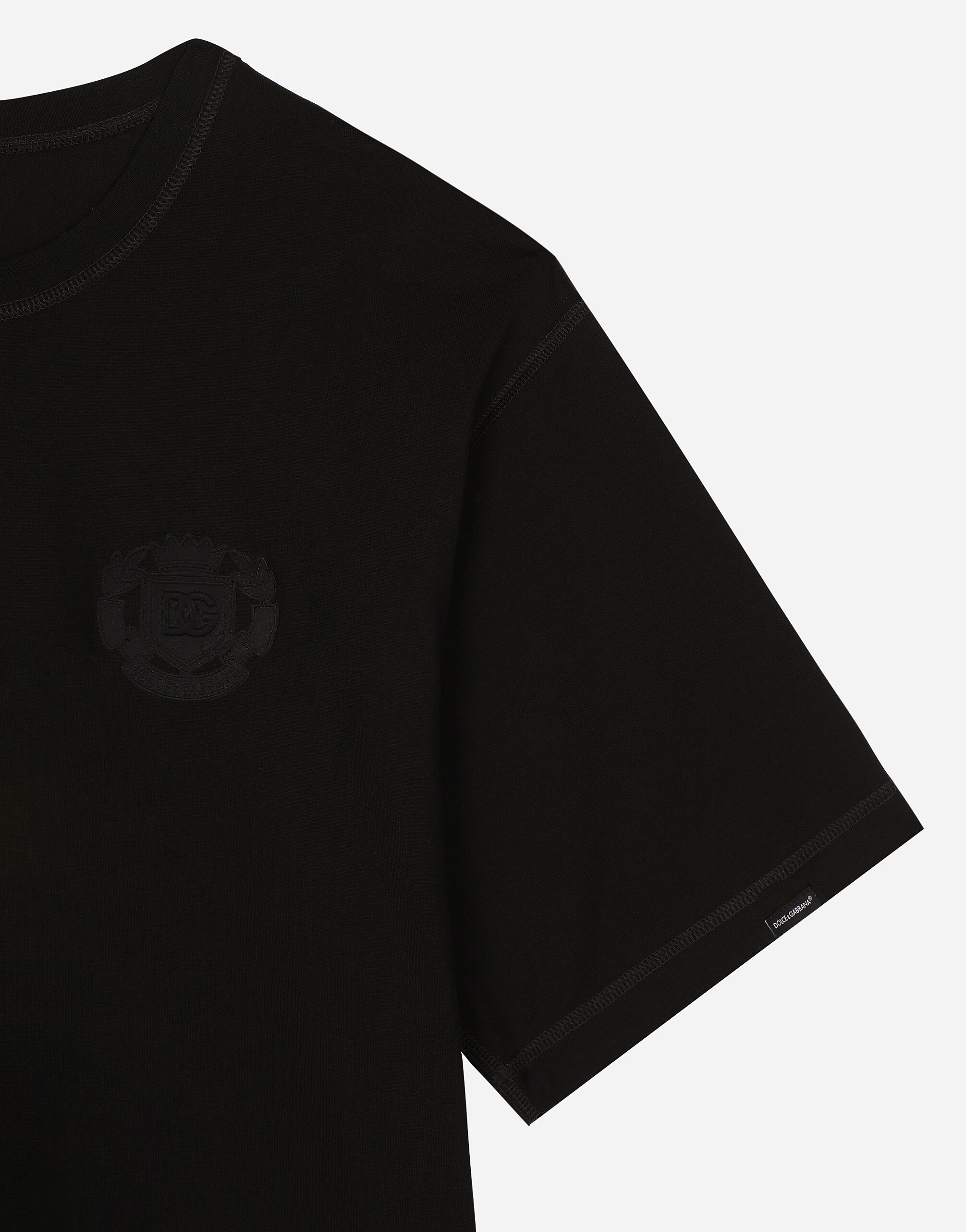 Cotton T-shirt with logo embroidery - 3